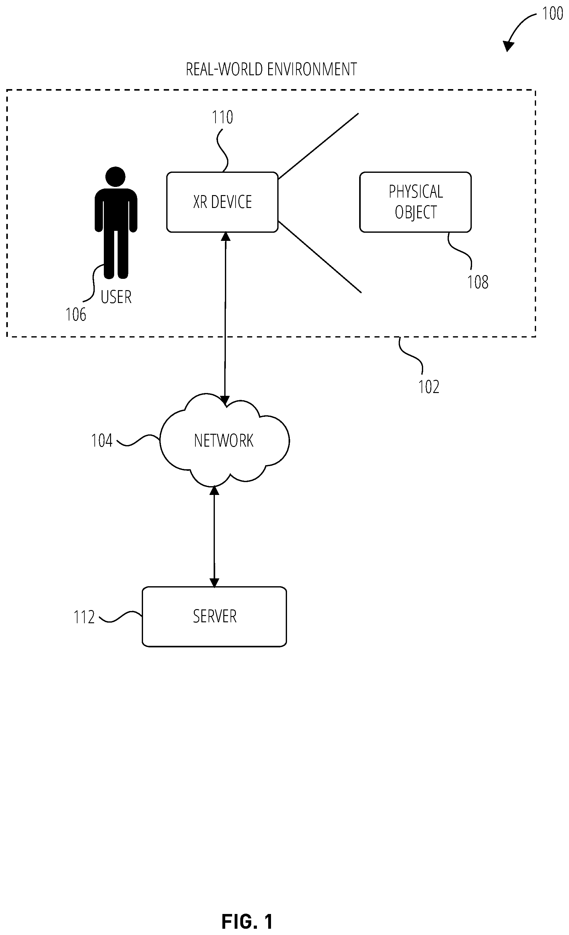 Patent US12602863 Figure 1 – Hand-based light estimation for extended reality