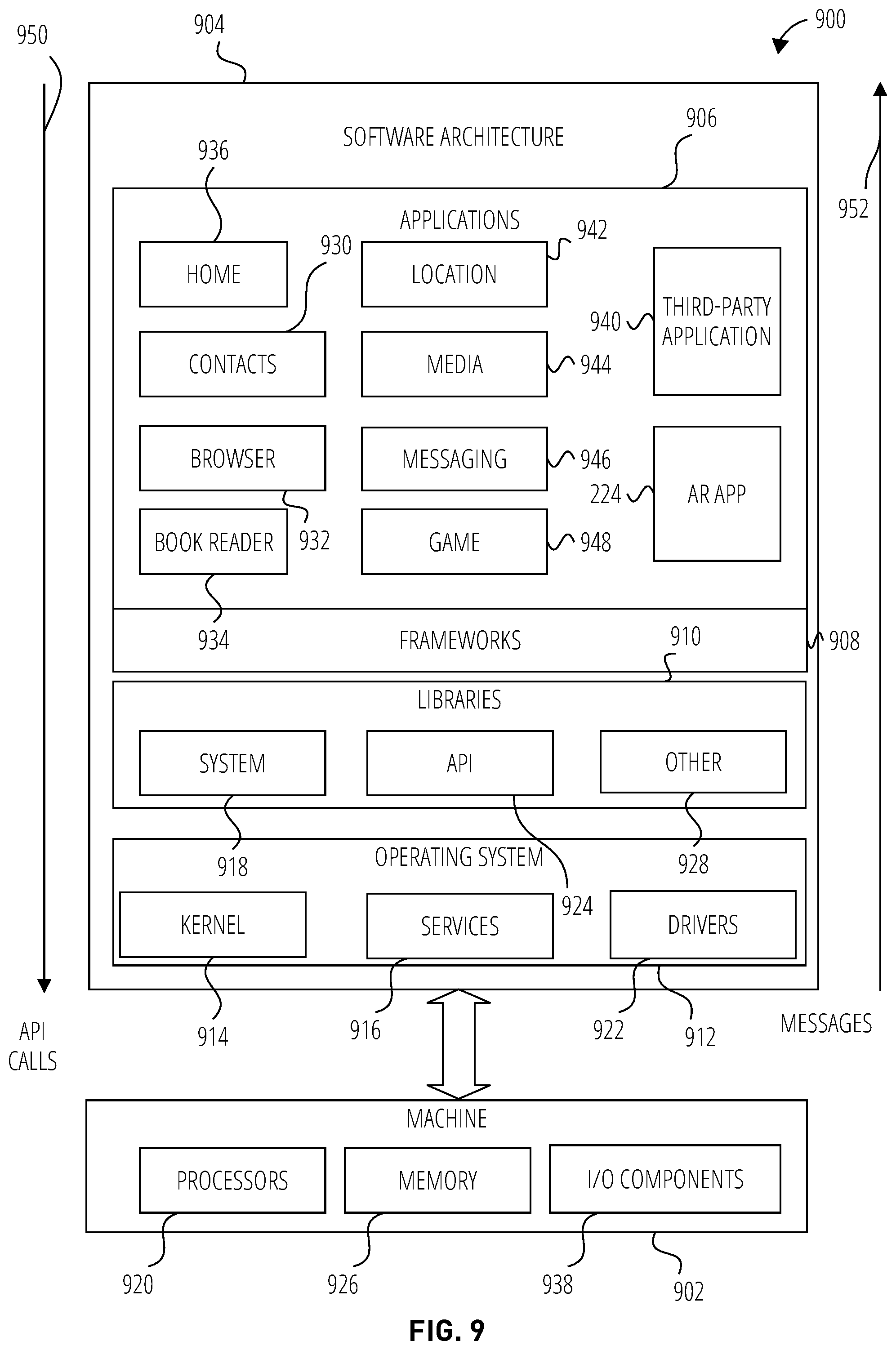 Patent US12602863 Figure 9 – Hand-based light estimation for extended reality