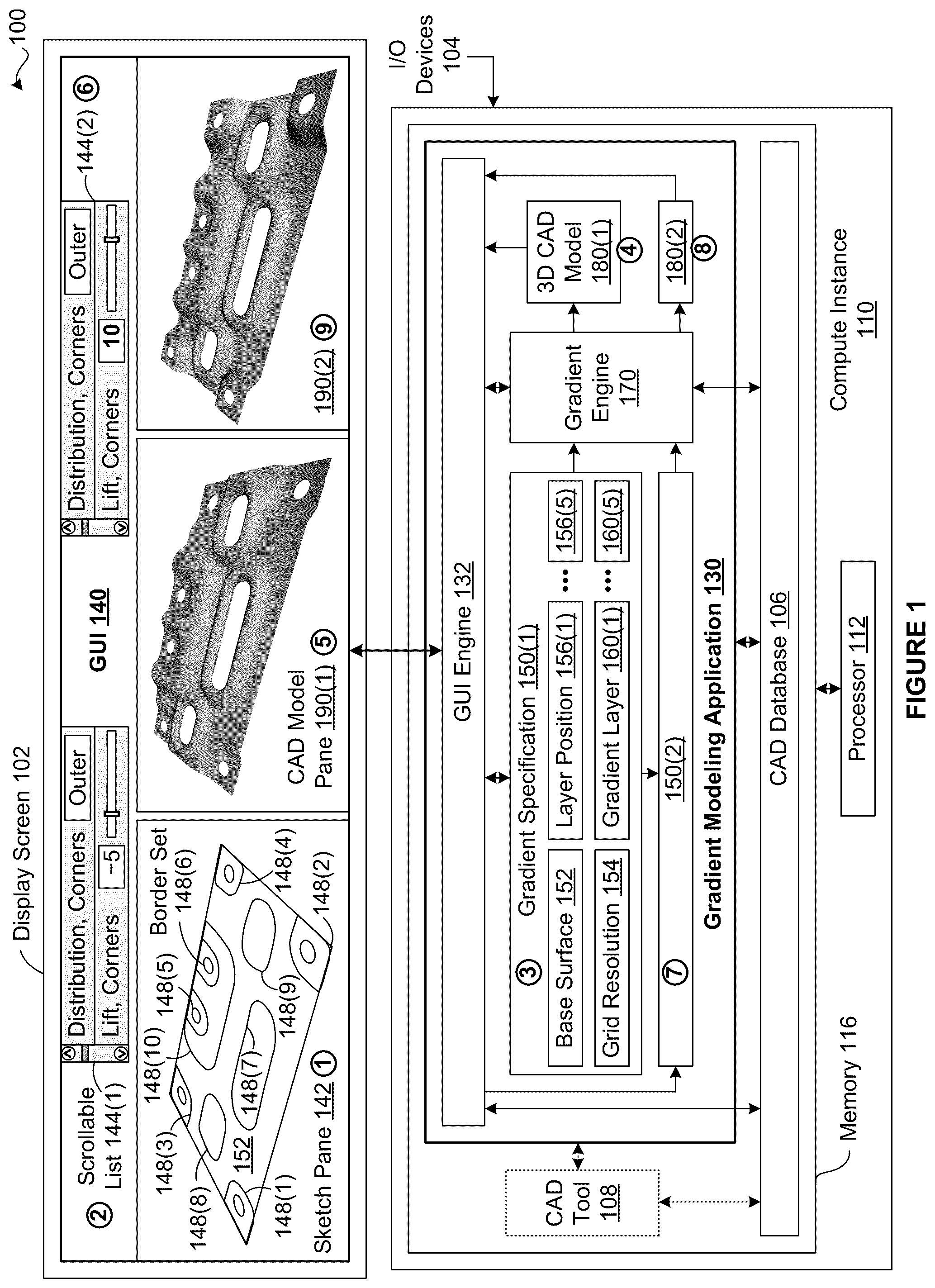 Patent US12602870 Figure 1 – Computer-aided techniques for designing 3D surfaces based on gradient specifications