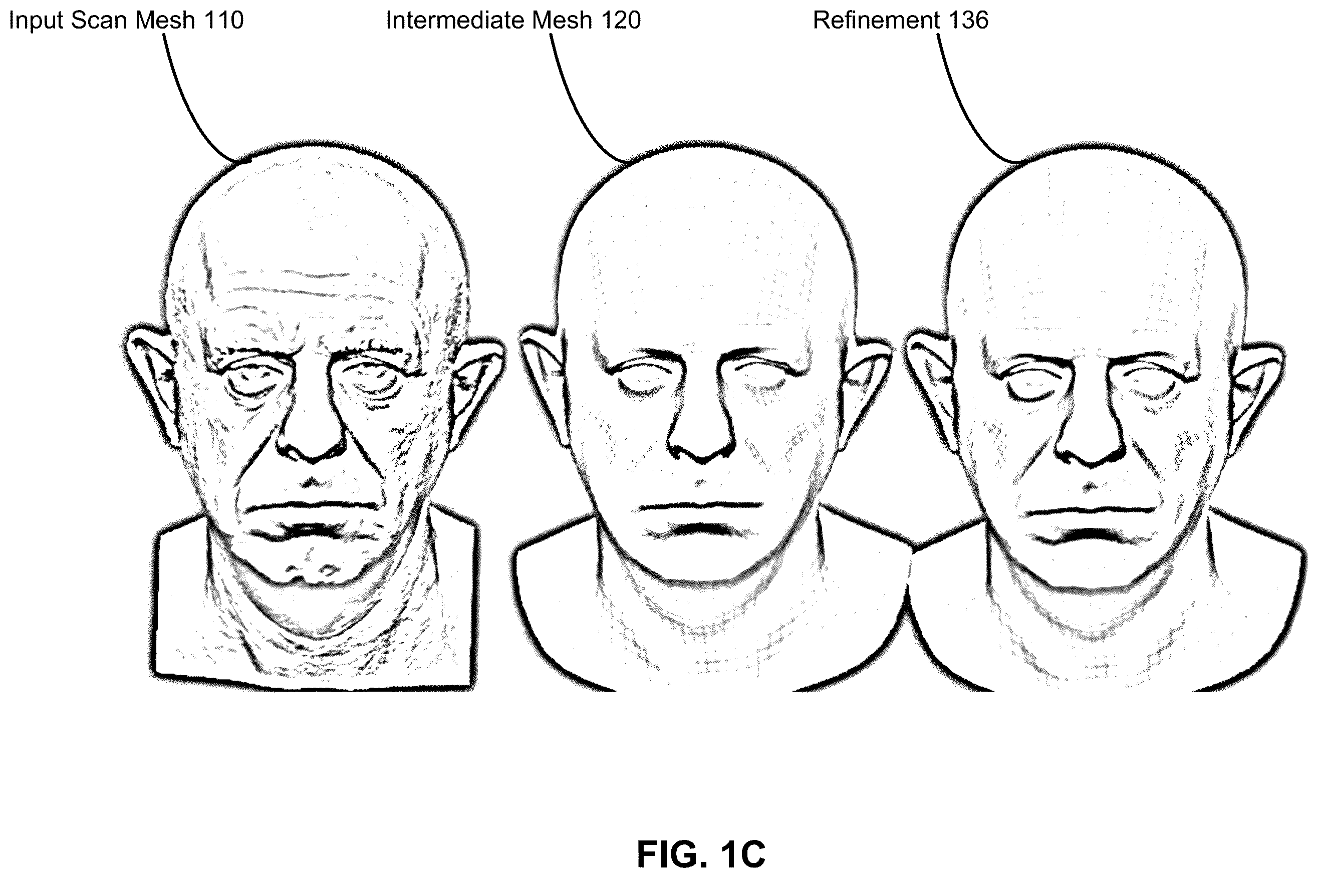 Patent US12602873 Figure 3 – Automatic retopologization of textured 3D meshes