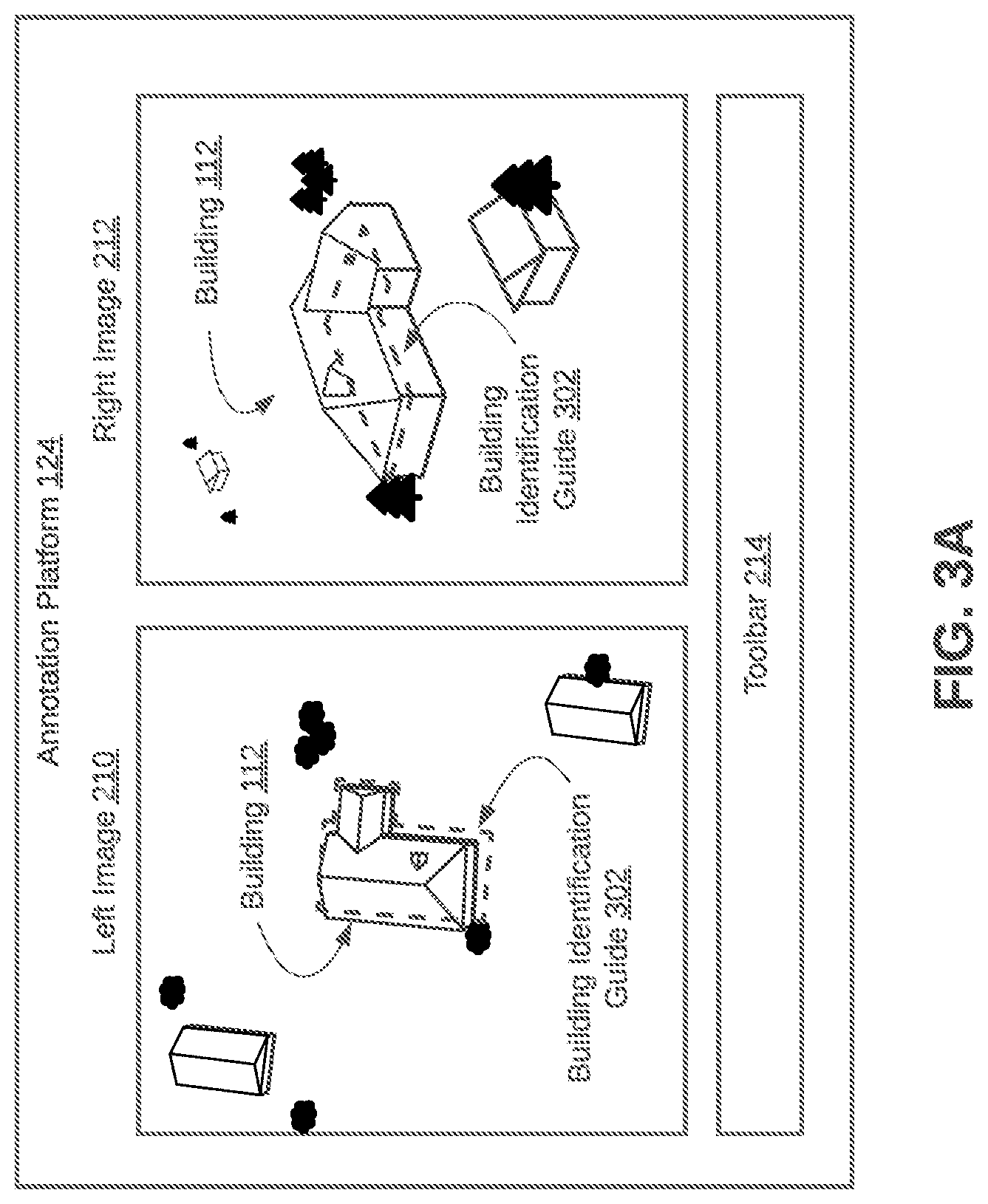 Patent US12602876 Figure 3 – Annotation tools for reconstructing three-dimensional roof geometry