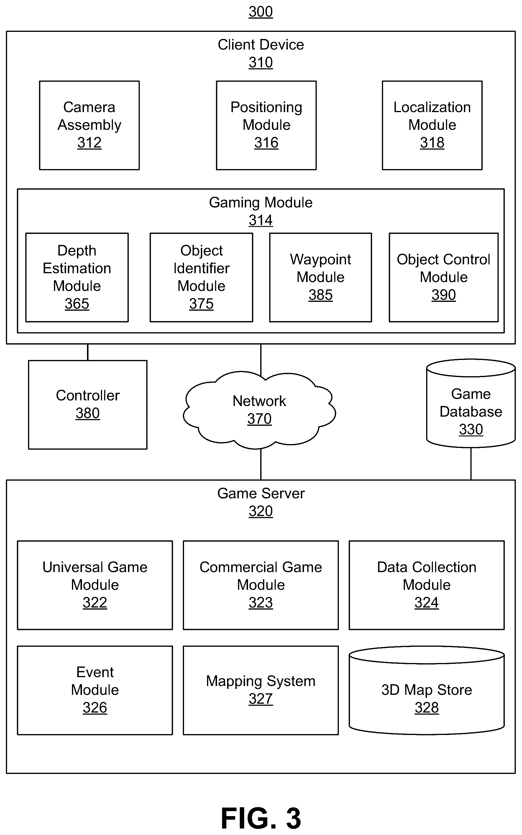 Patent US12602880 Figure 3 – Controlling augmented reality content via selection of real-world locations or objects