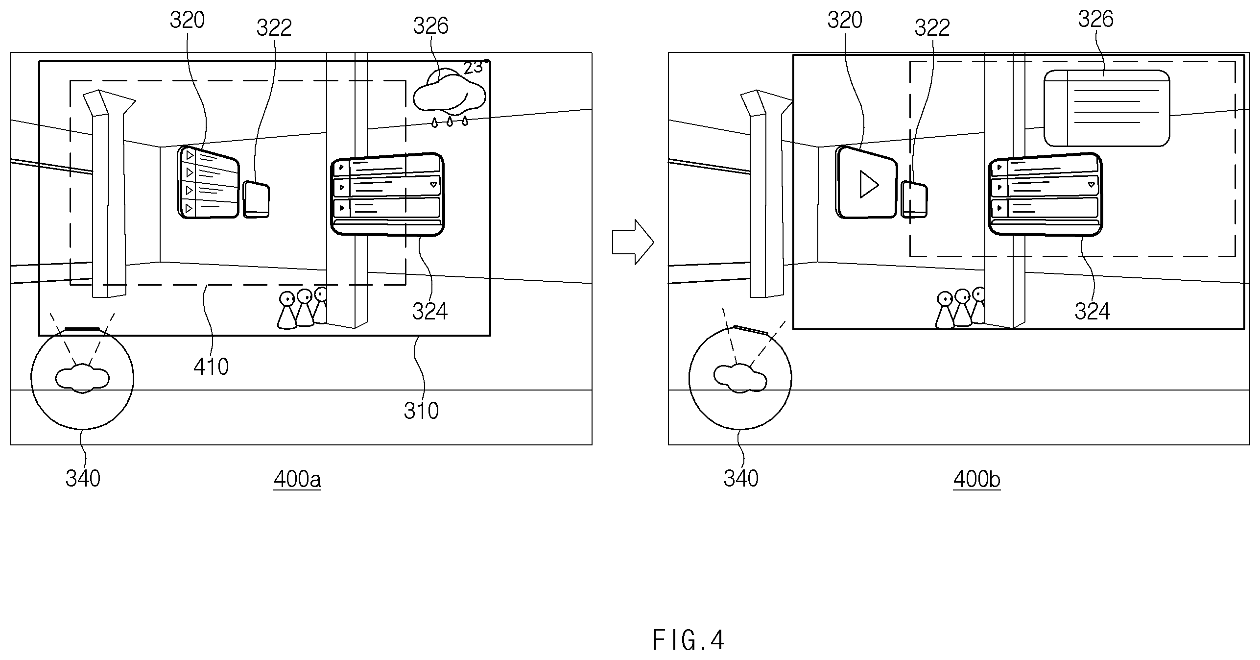 Patent US12602881 Figure 4 – Electronic device and method for providing augmented reality