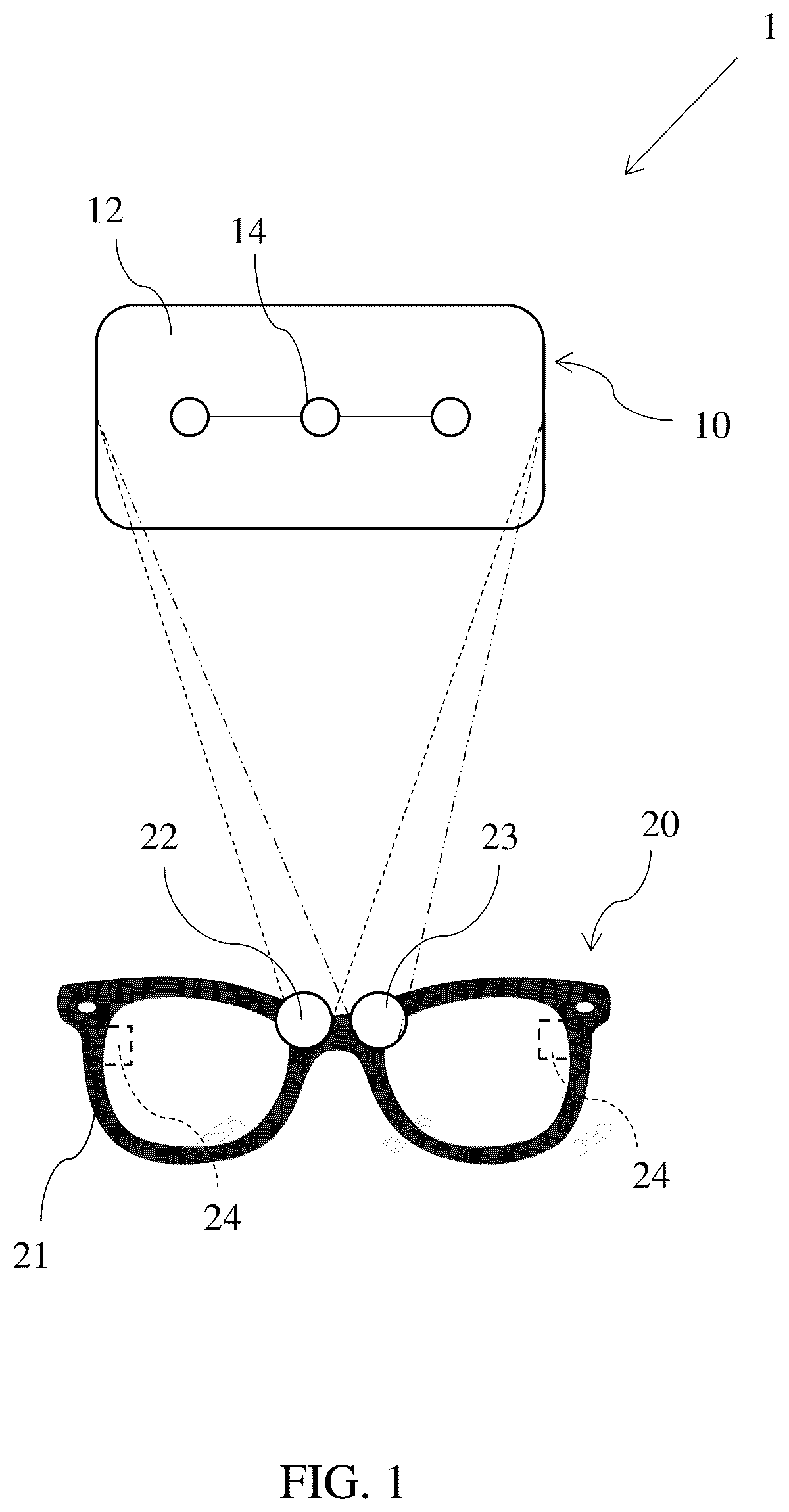 Patent US12602884 Figure 1 – Display system and display method for augmented reality