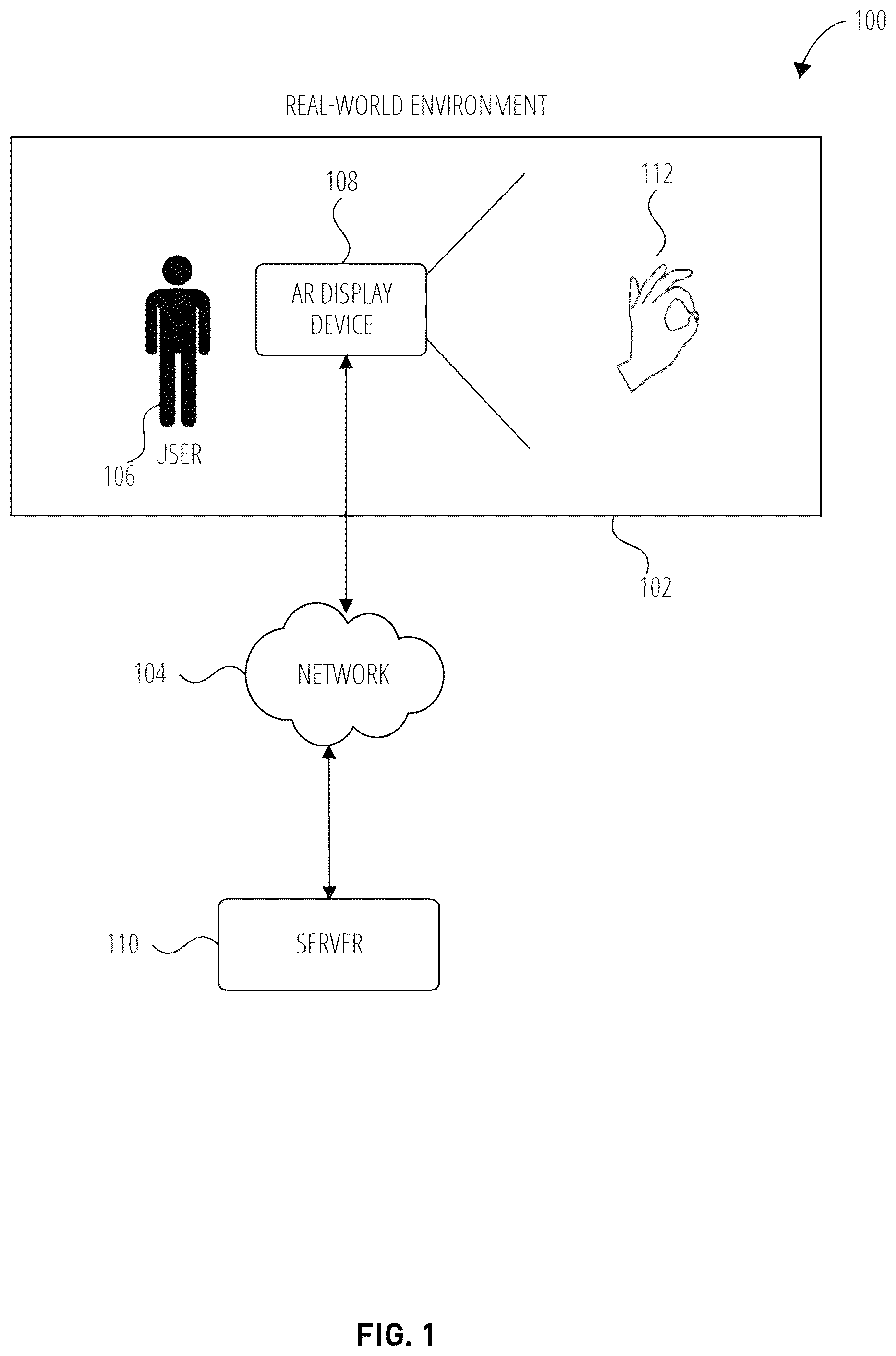 Patent US12602886 Figure 1 – Low latency hand-tracking in augmented reality systems