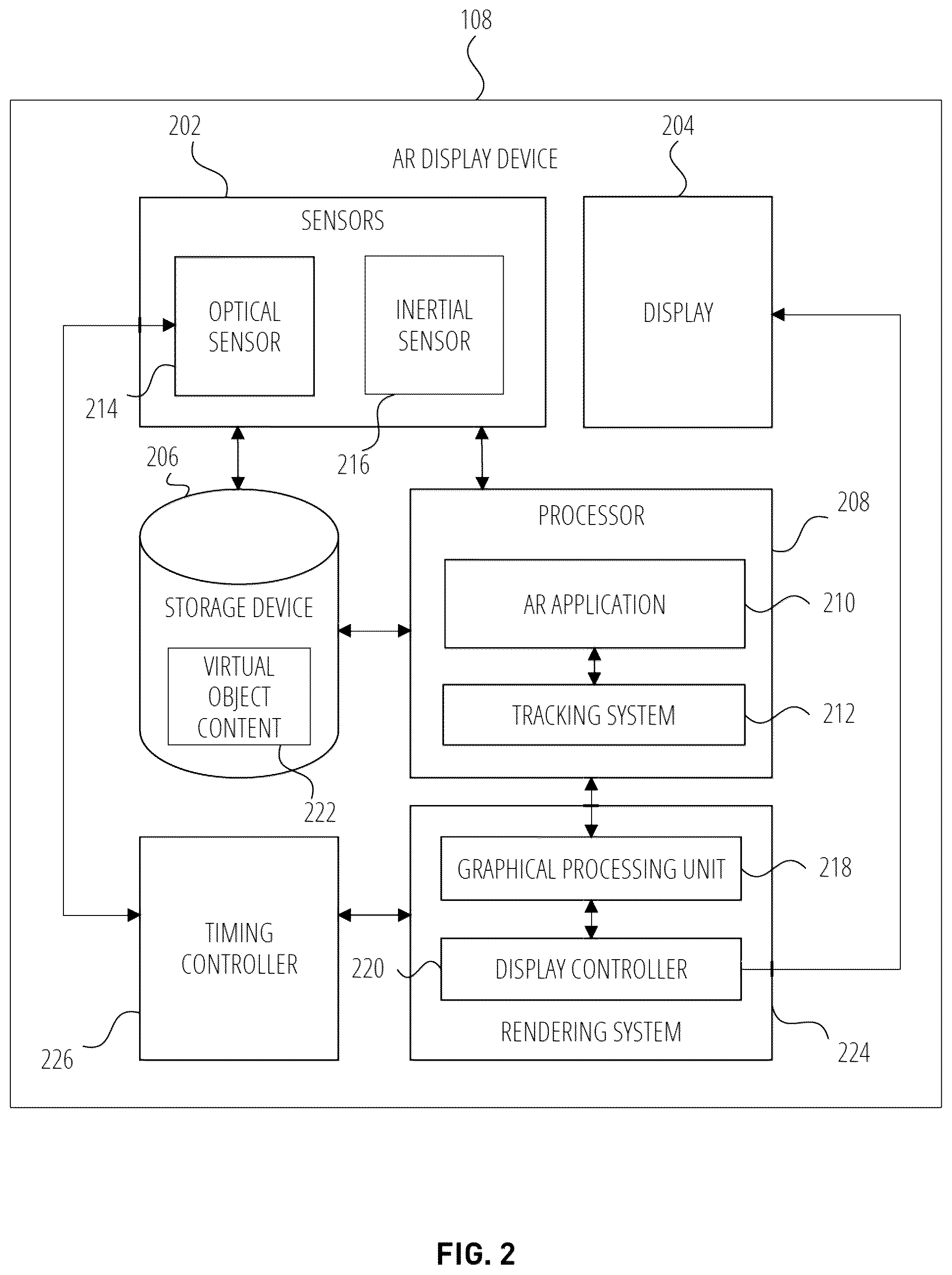 Patent US12602886 Figure 2 – Low latency hand-tracking in augmented reality systems