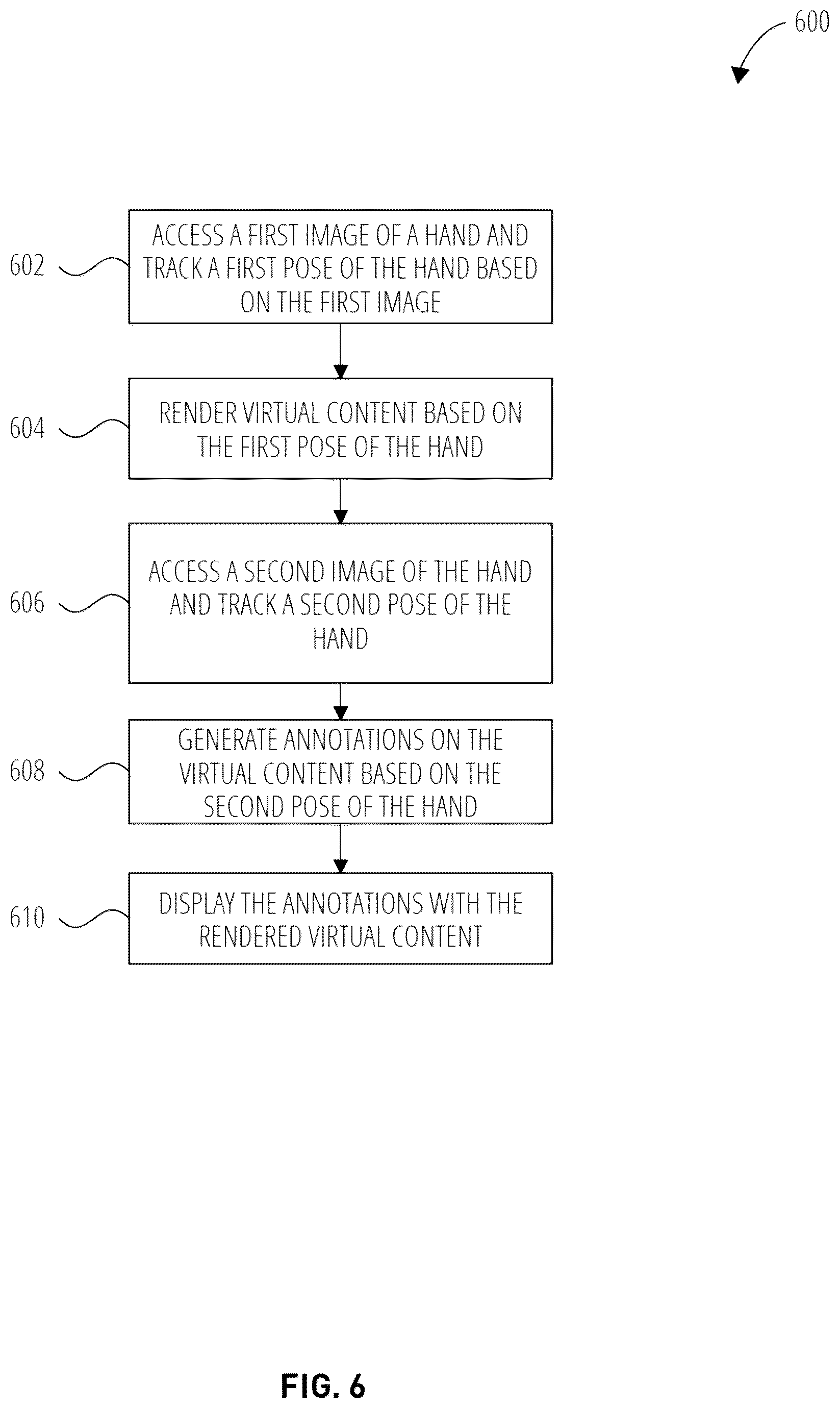 Patent US12602886 Figure 6 – Low latency hand-tracking in augmented reality systems