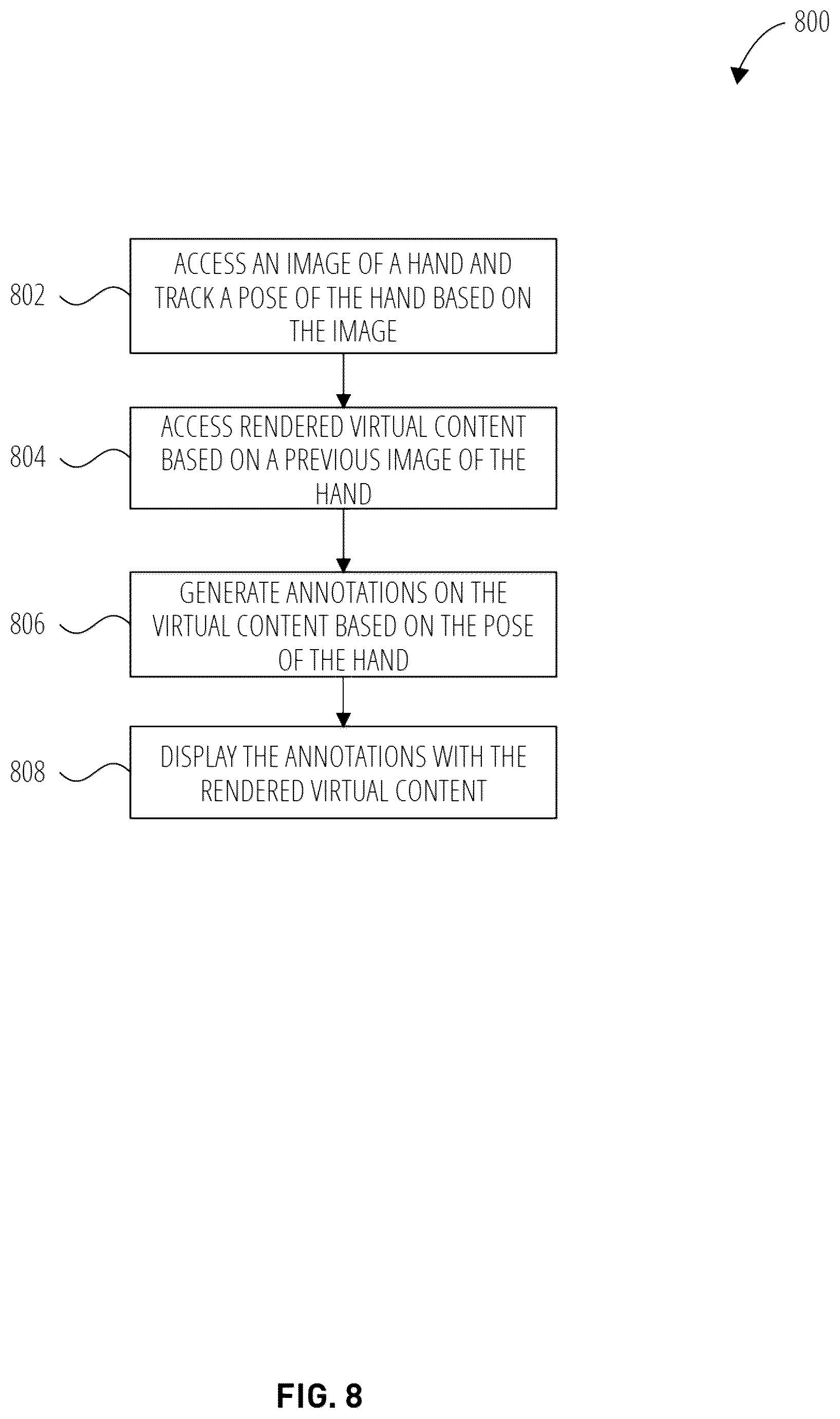 Patent US12602886 Figure 8 – Low latency hand-tracking in augmented reality systems