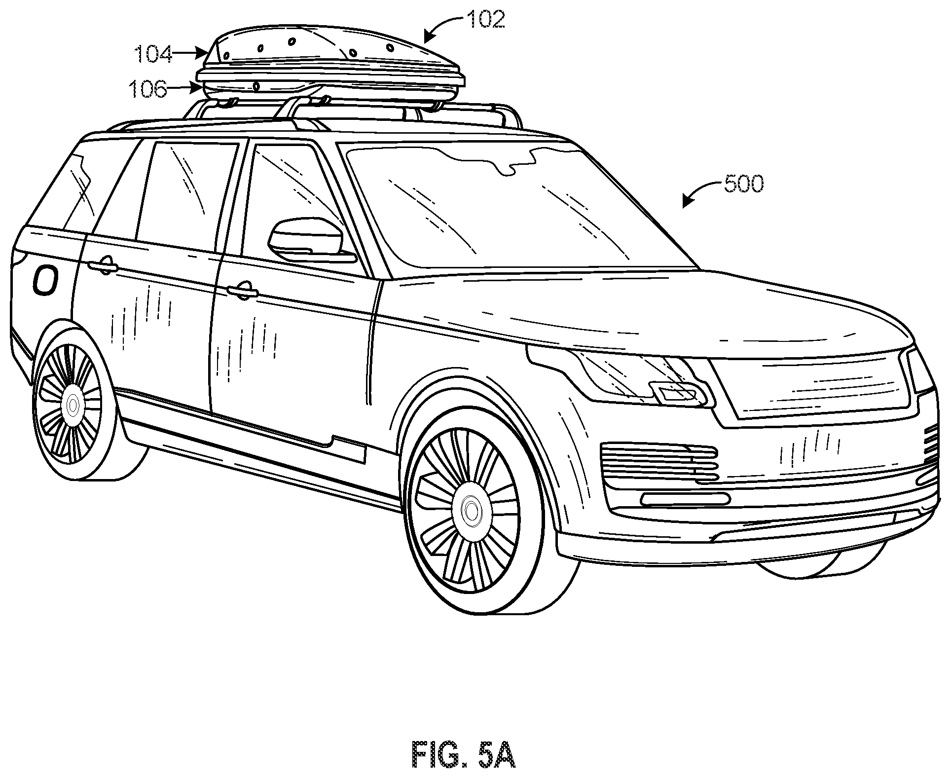 Patent US12602902 Figure 5 – Surveillance container for vehicle roof