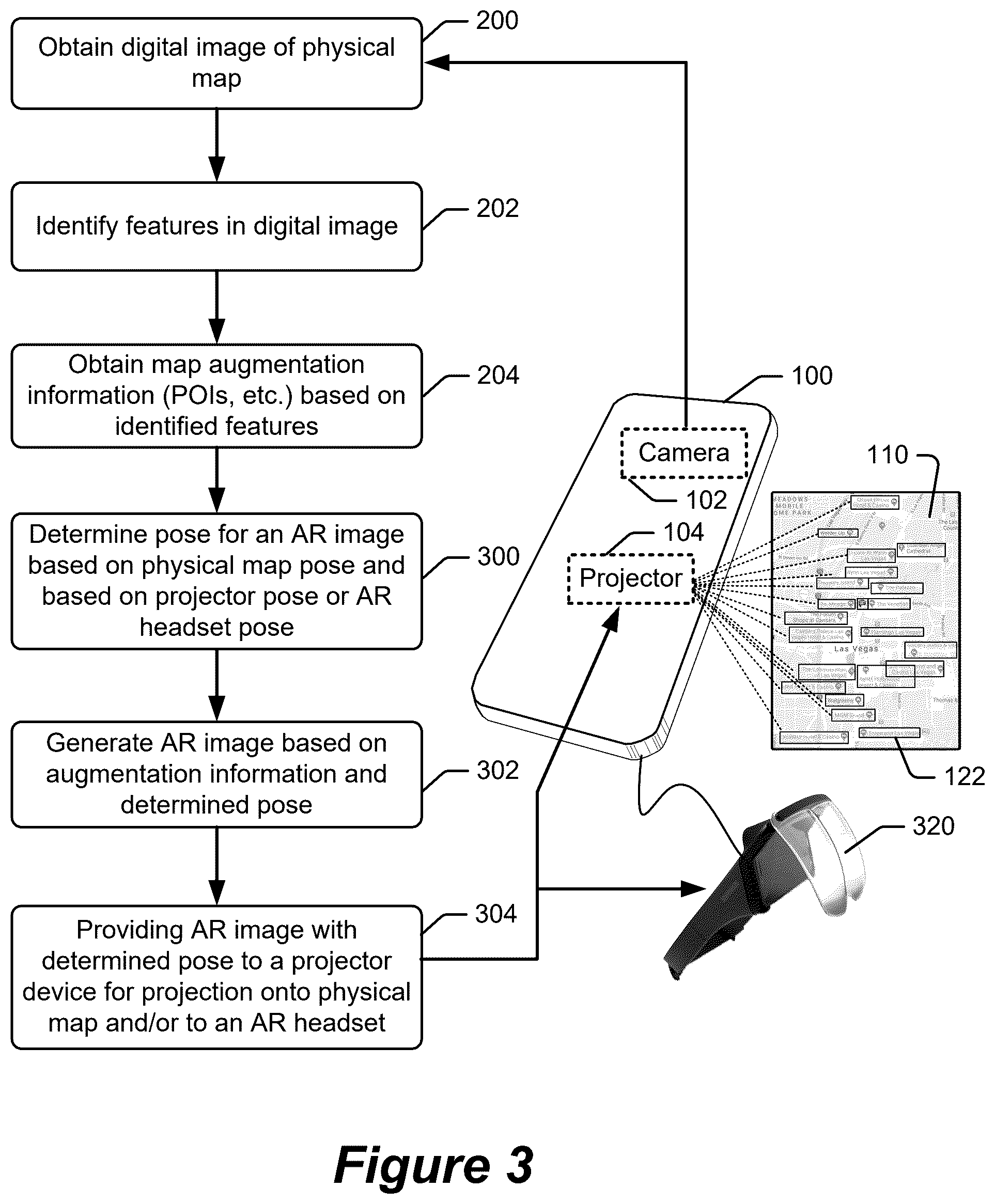 Patent US12602948 Figure 4 – Generating computer augmented maps from physical maps
