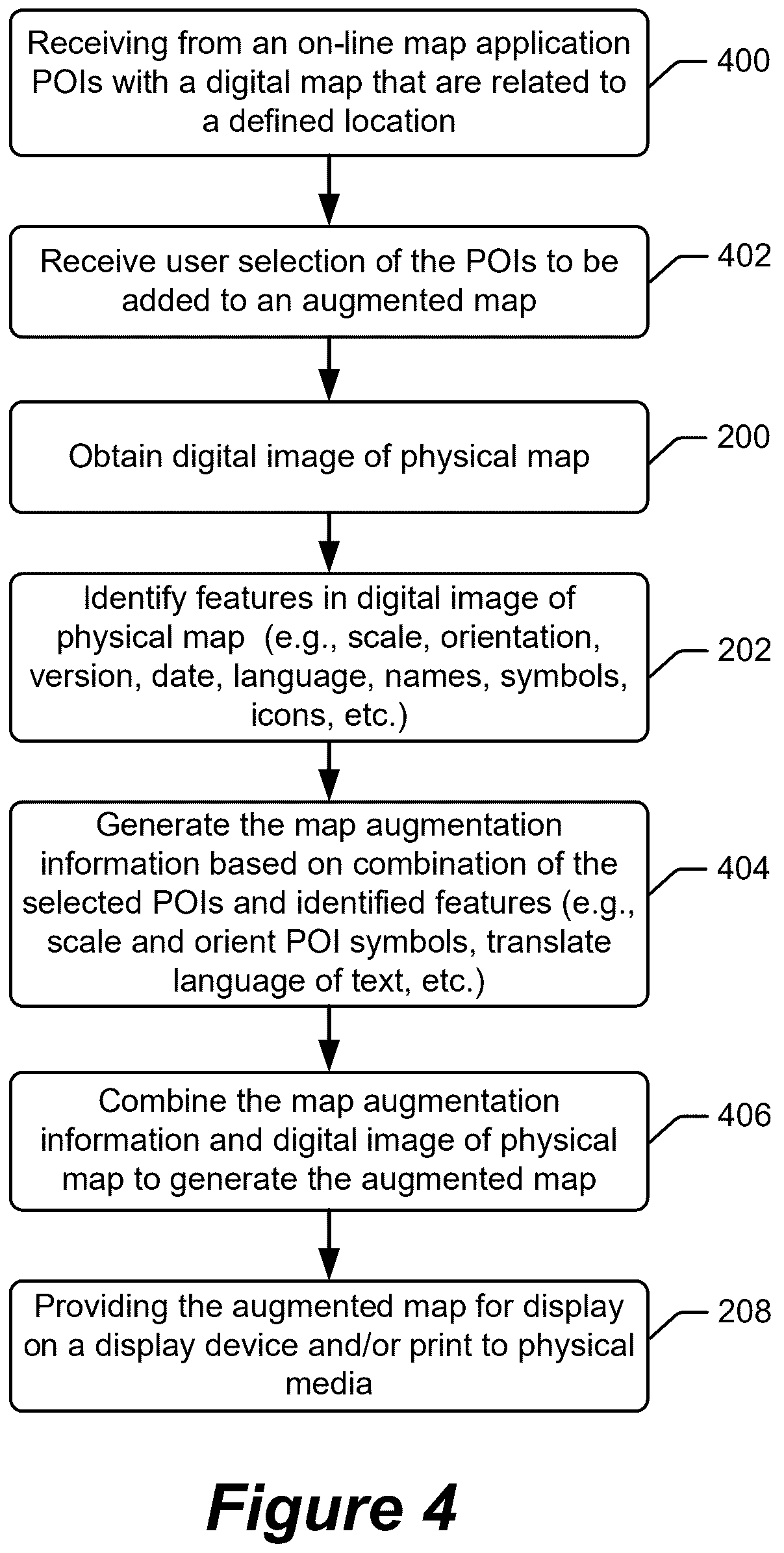 Patent US12602948 Figure 5 – Generating computer augmented maps from physical maps