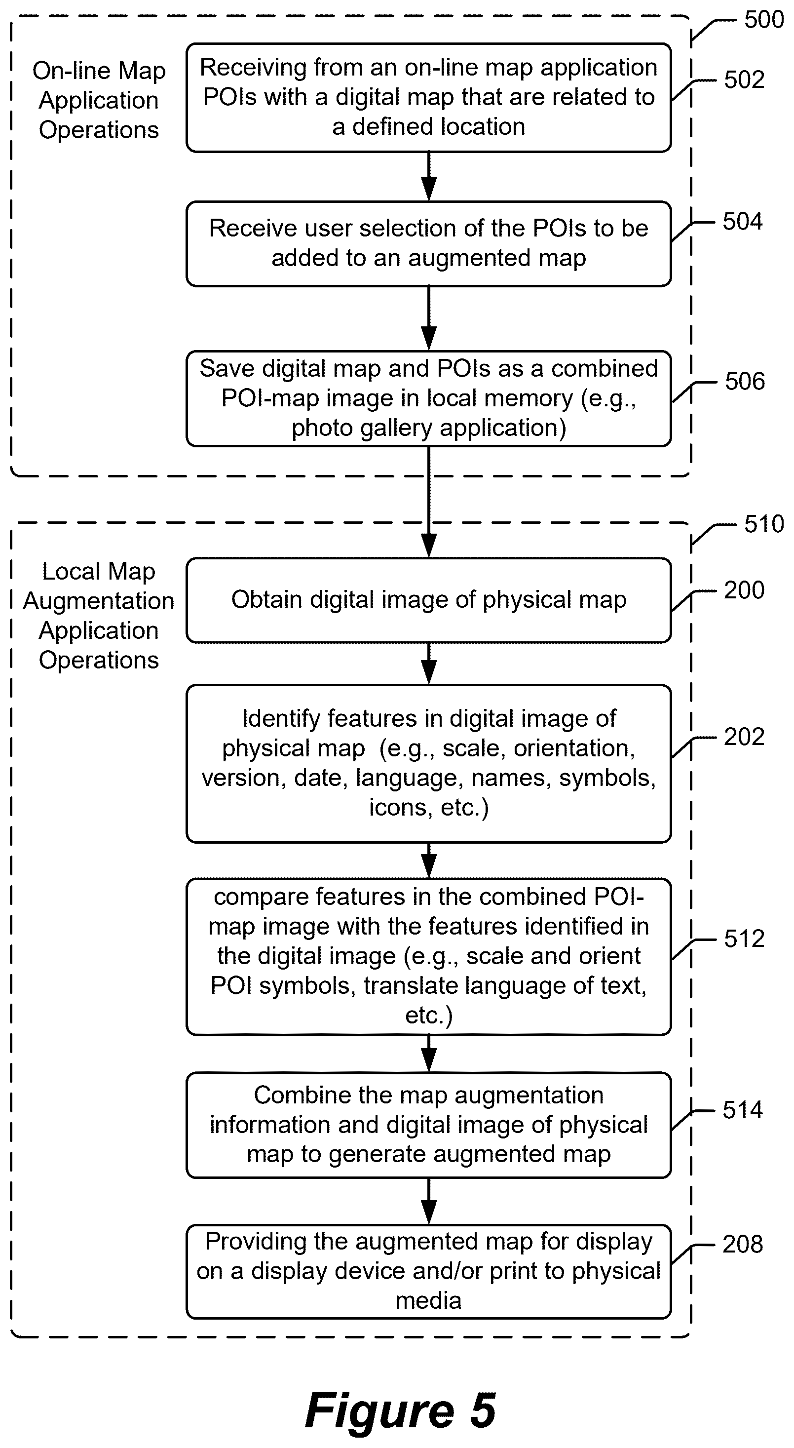 Patent US12602948 Figure 6 – Generating computer augmented maps from physical maps