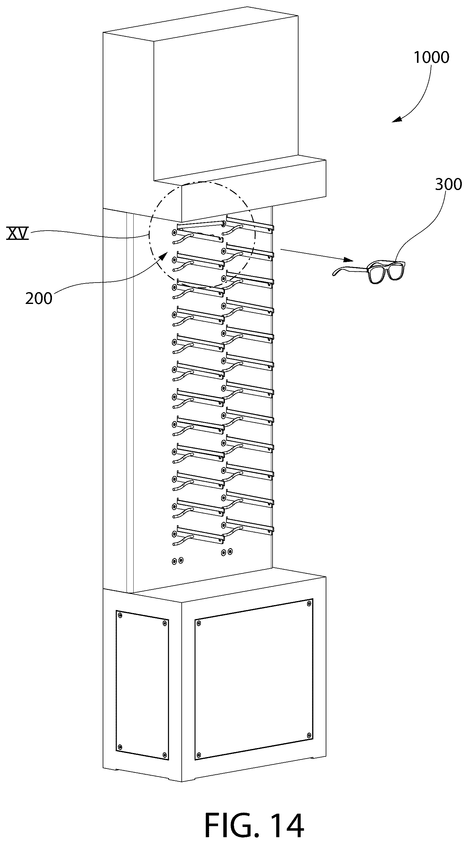 Patent US12602960 Figure 14 – Retail security system