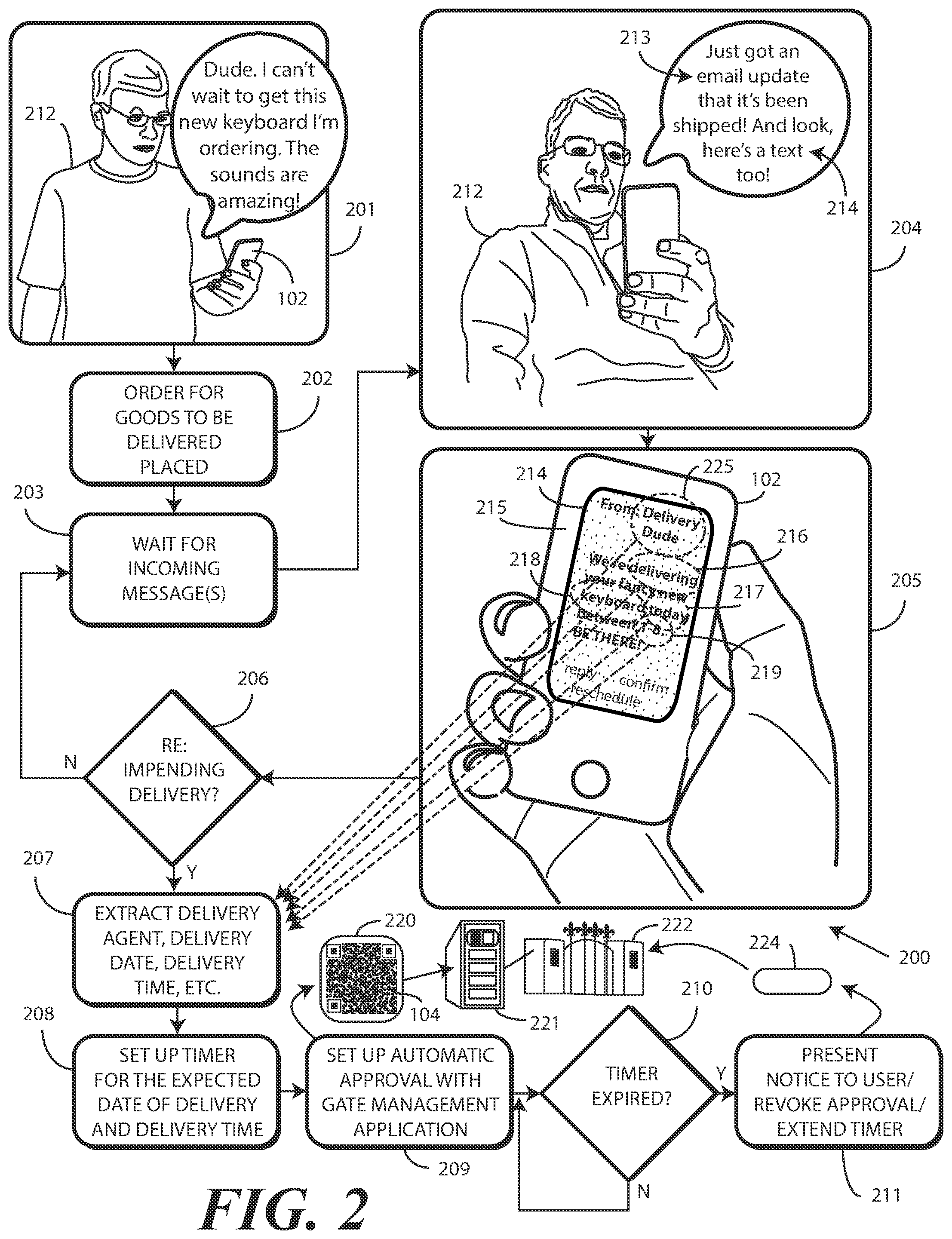 Patent US12602961 Figure 2 – Electronic devices and corresponding methods for generating and transmitting electronic entry system control communiques