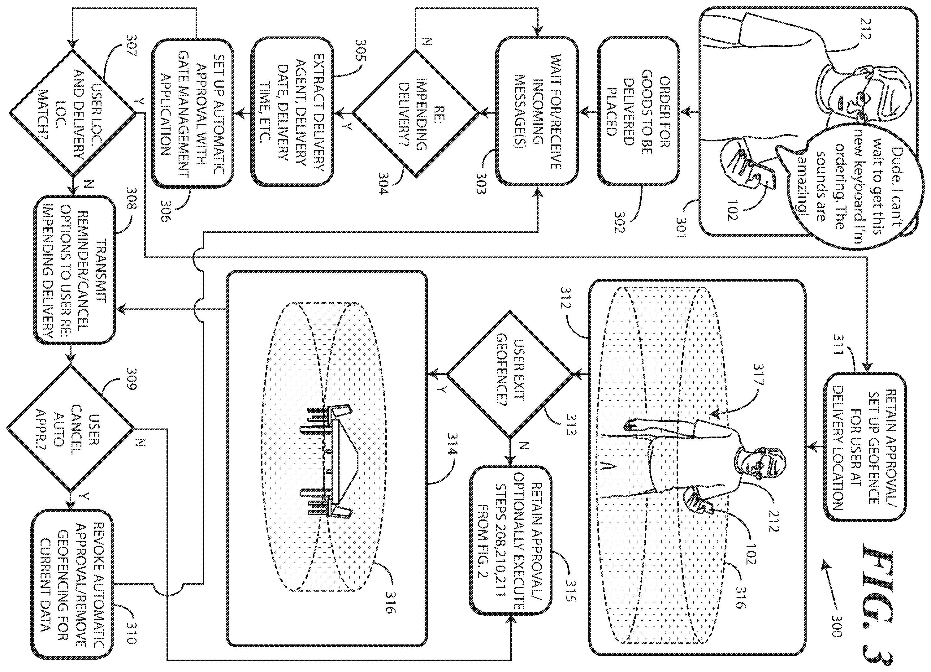 Patent US12602961 Figure 3 – Electronic devices and corresponding methods for generating and transmitting electronic entry system control communiques