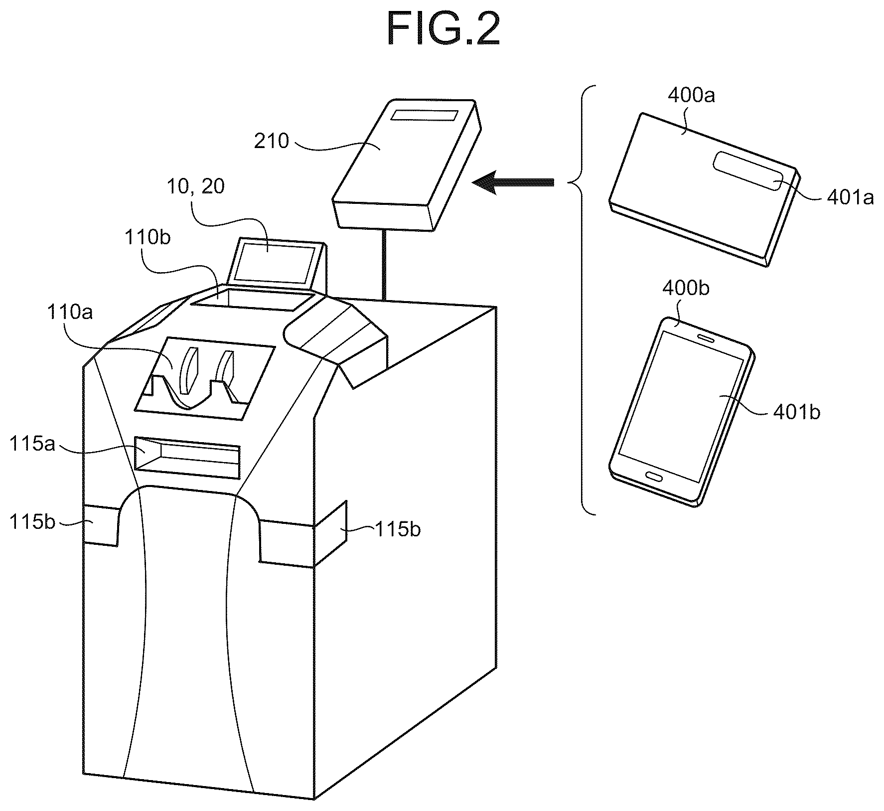 Patent US12602963 Figure 2 – Cash handling apparatus