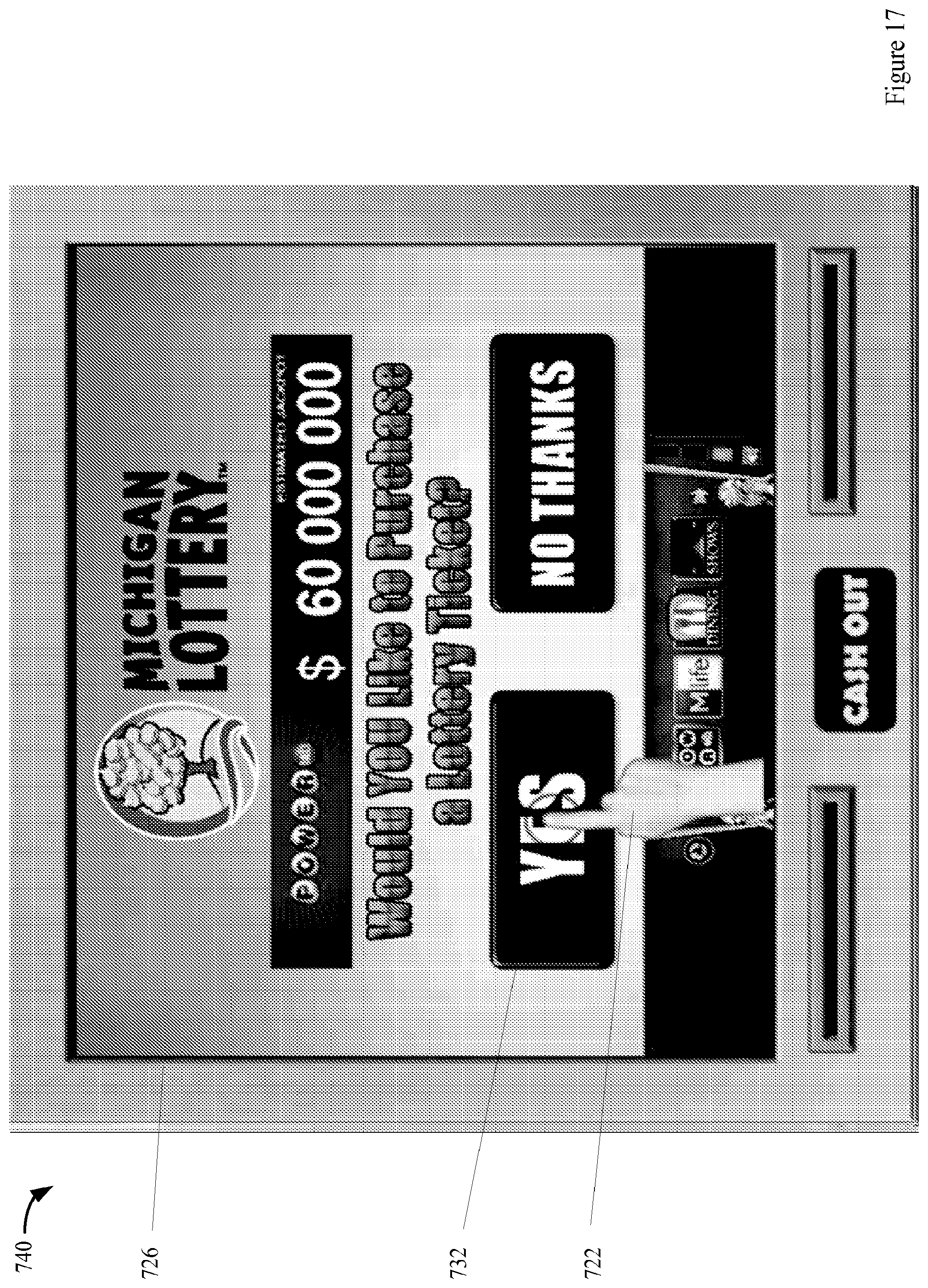 Patent US12602966 Figure 18 – Lottery games on an electronic gaming machine