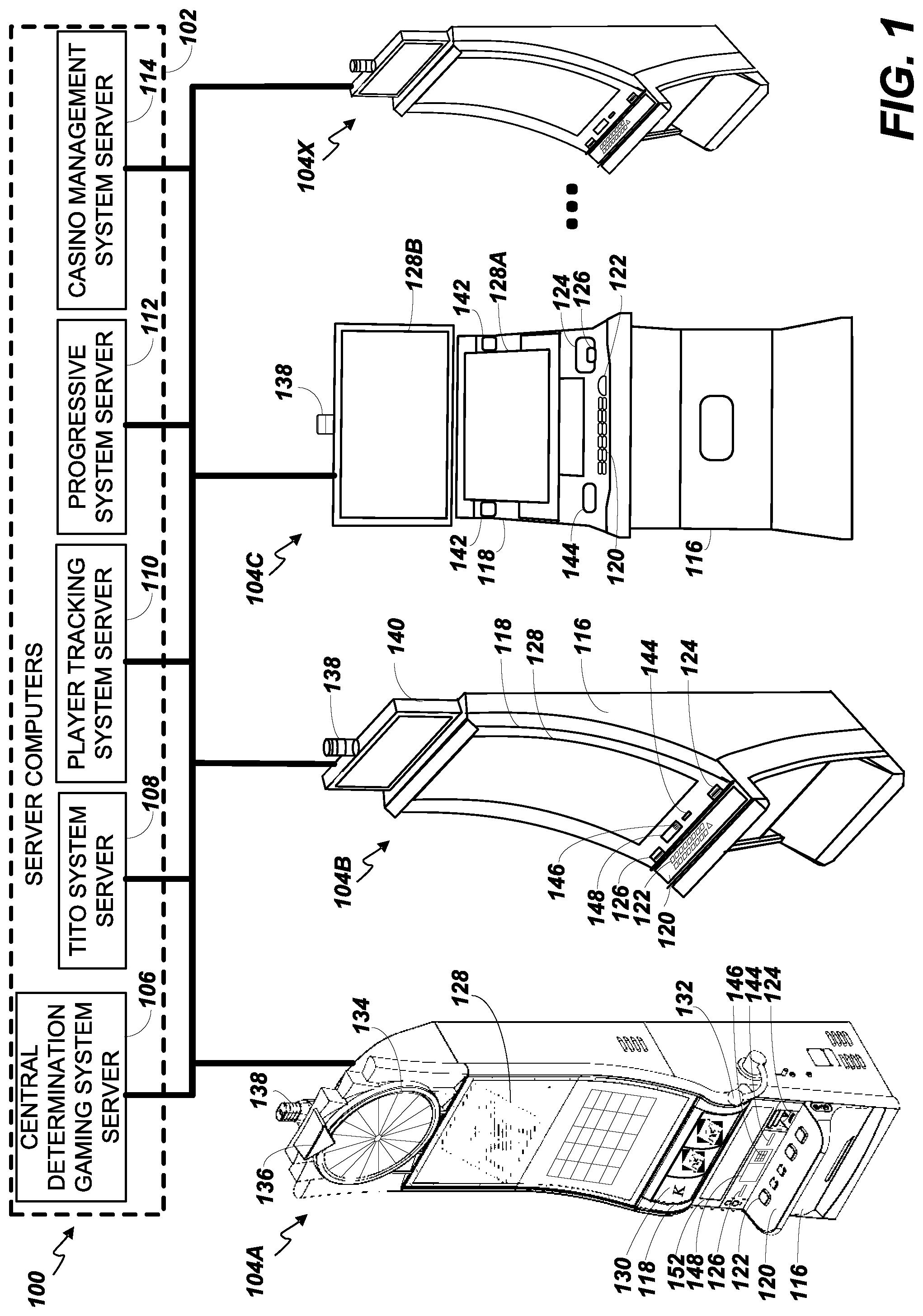 Patent US12602968 — Free game multiplier for video keno game — Figure 1