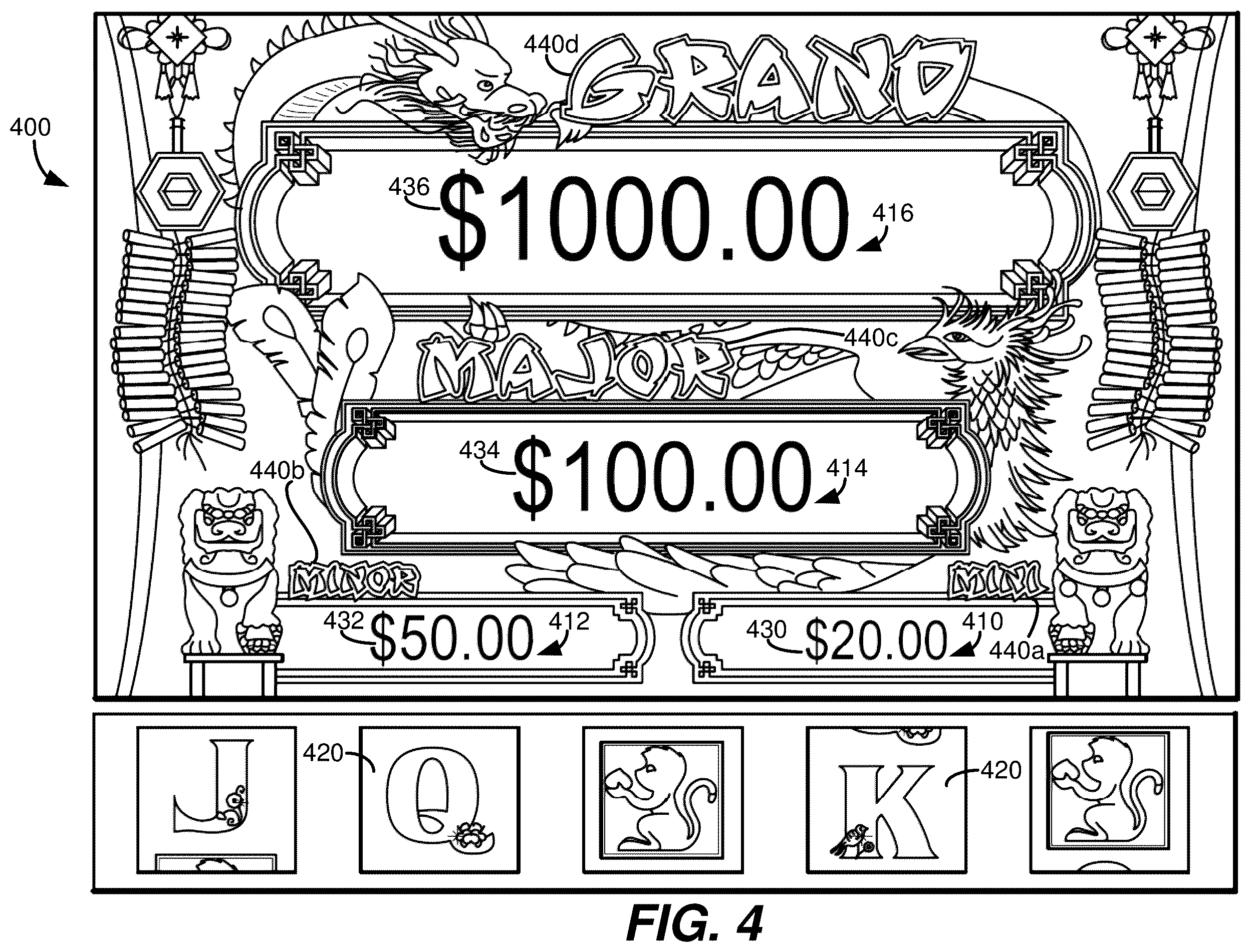 Patent US12602969 Figure 4 – Gaming system providing group-based awards