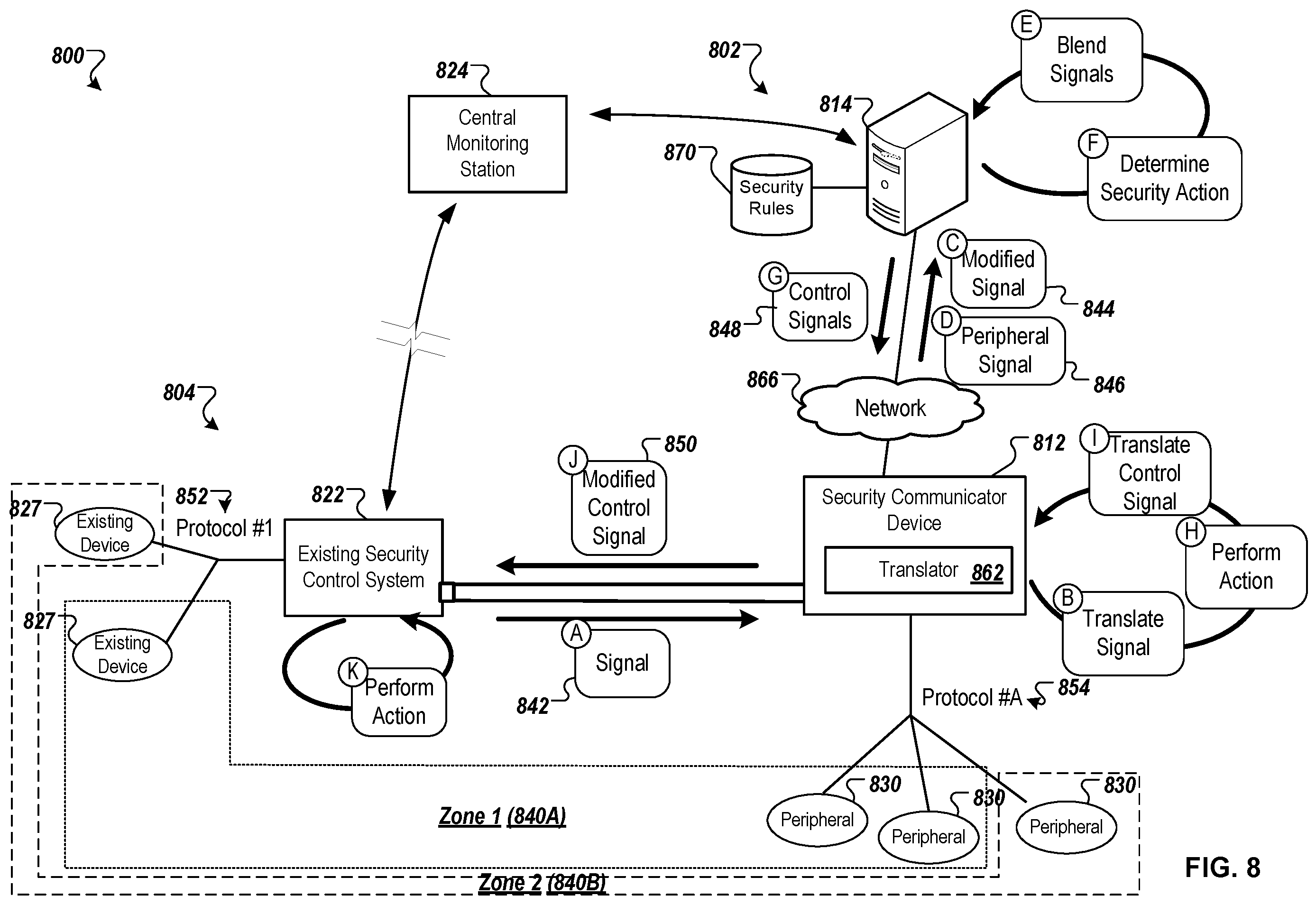 Patent US12602974 Figure 13 – Integrated security system