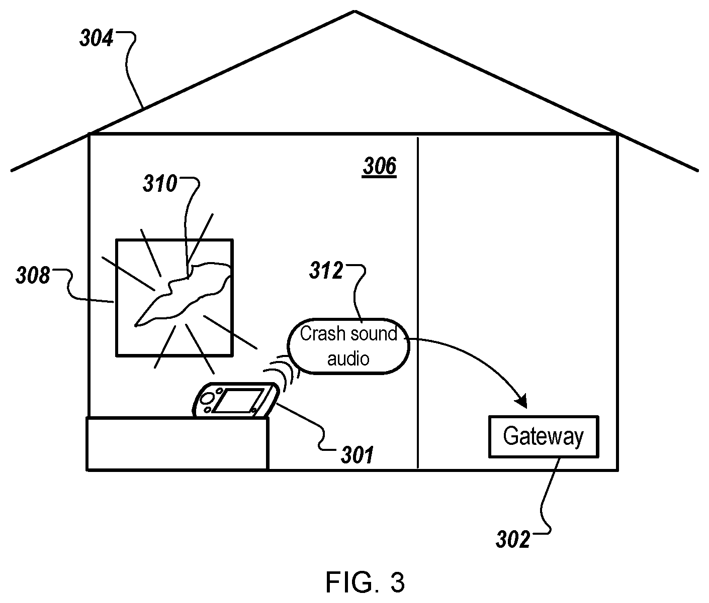 Patent US12602977 Figure 3 – Mobile device as a security system component