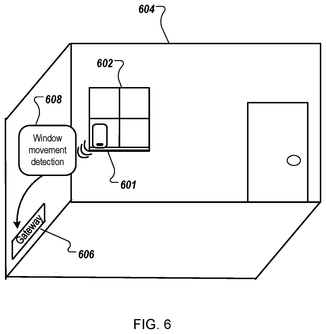 Patent US12602977 Figure 6 – Mobile device as a security system component