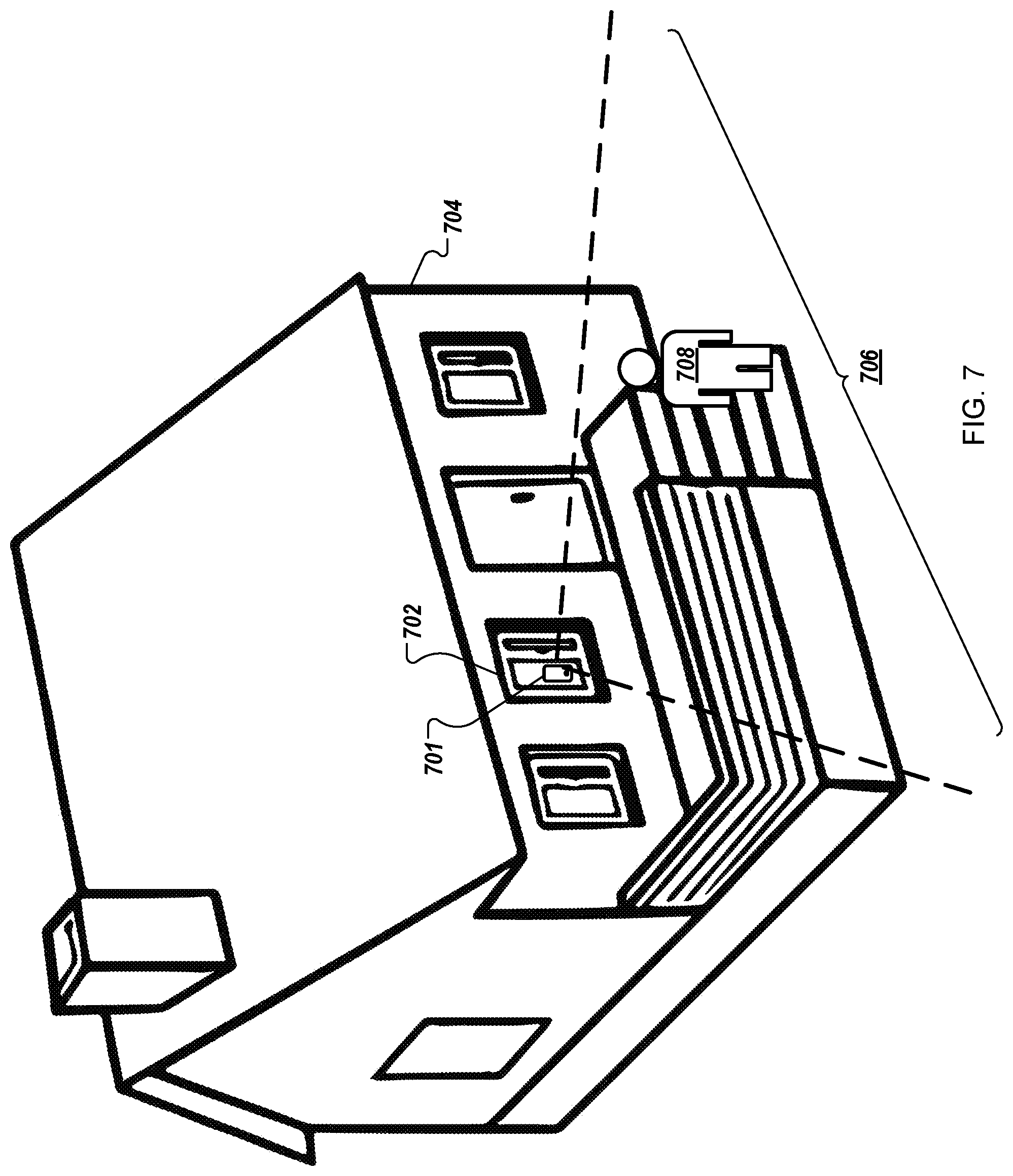 Patent US12602977 Figure 7 – Mobile device as a security system component