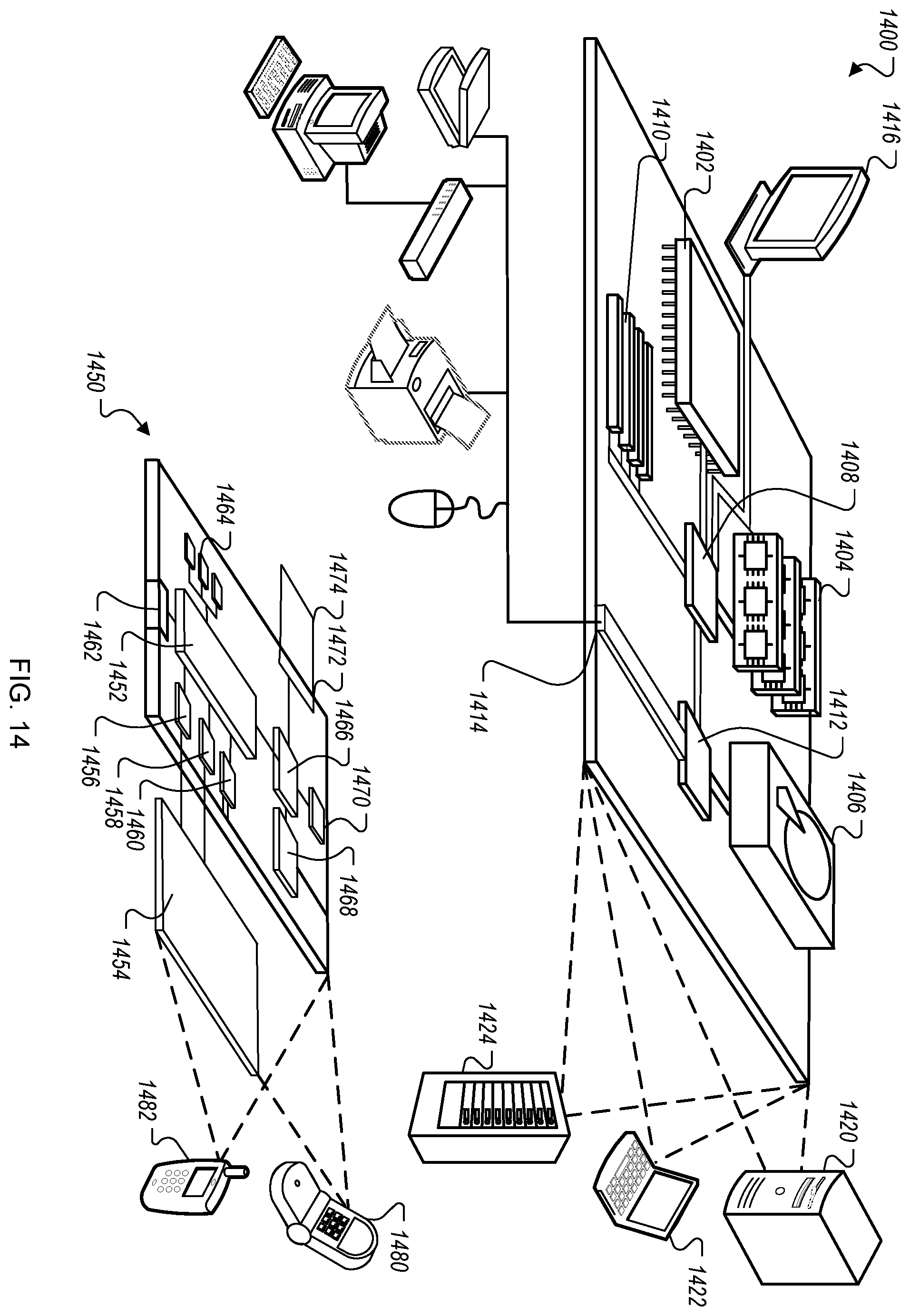 Patent US12602977 Figure 14 – Mobile device as a security system component