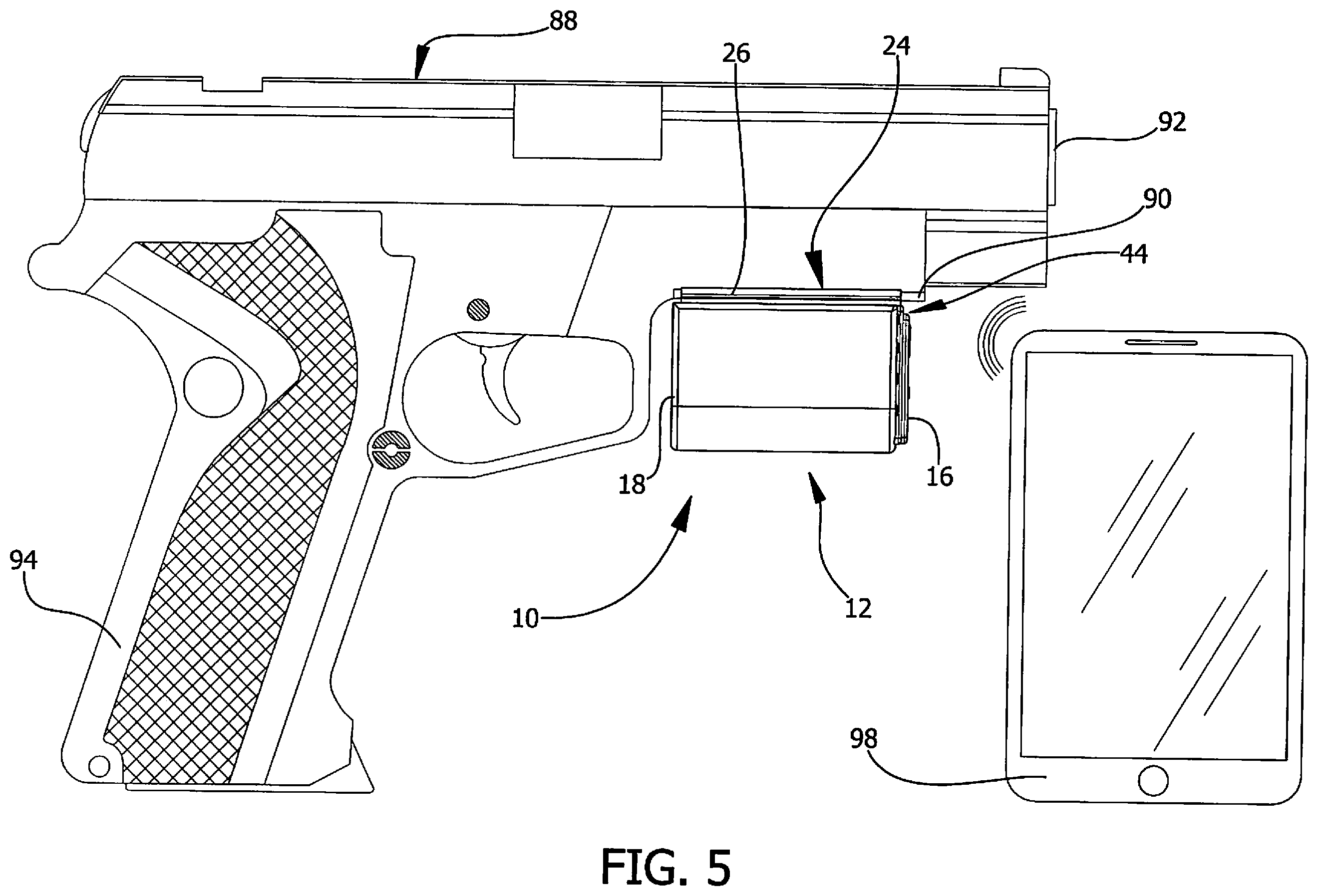 Patent US12602978 Figure 4 – Firearm monitoring system