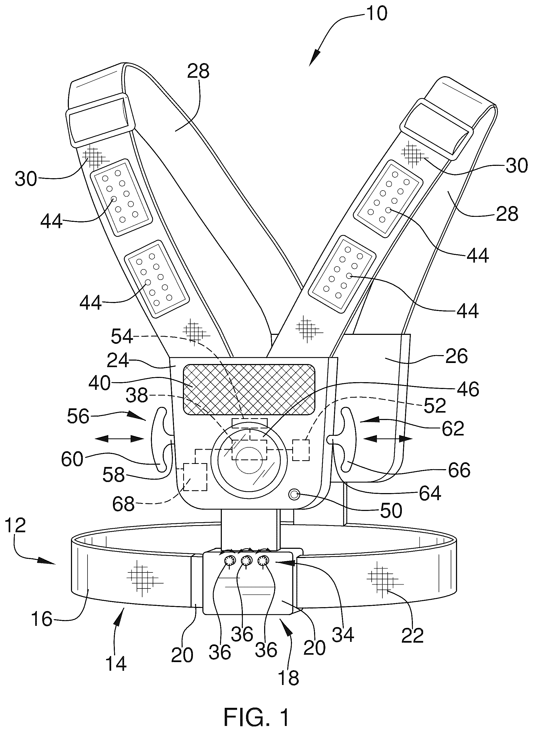 Patent US12602987 Figure 1 – Emergency alert garment