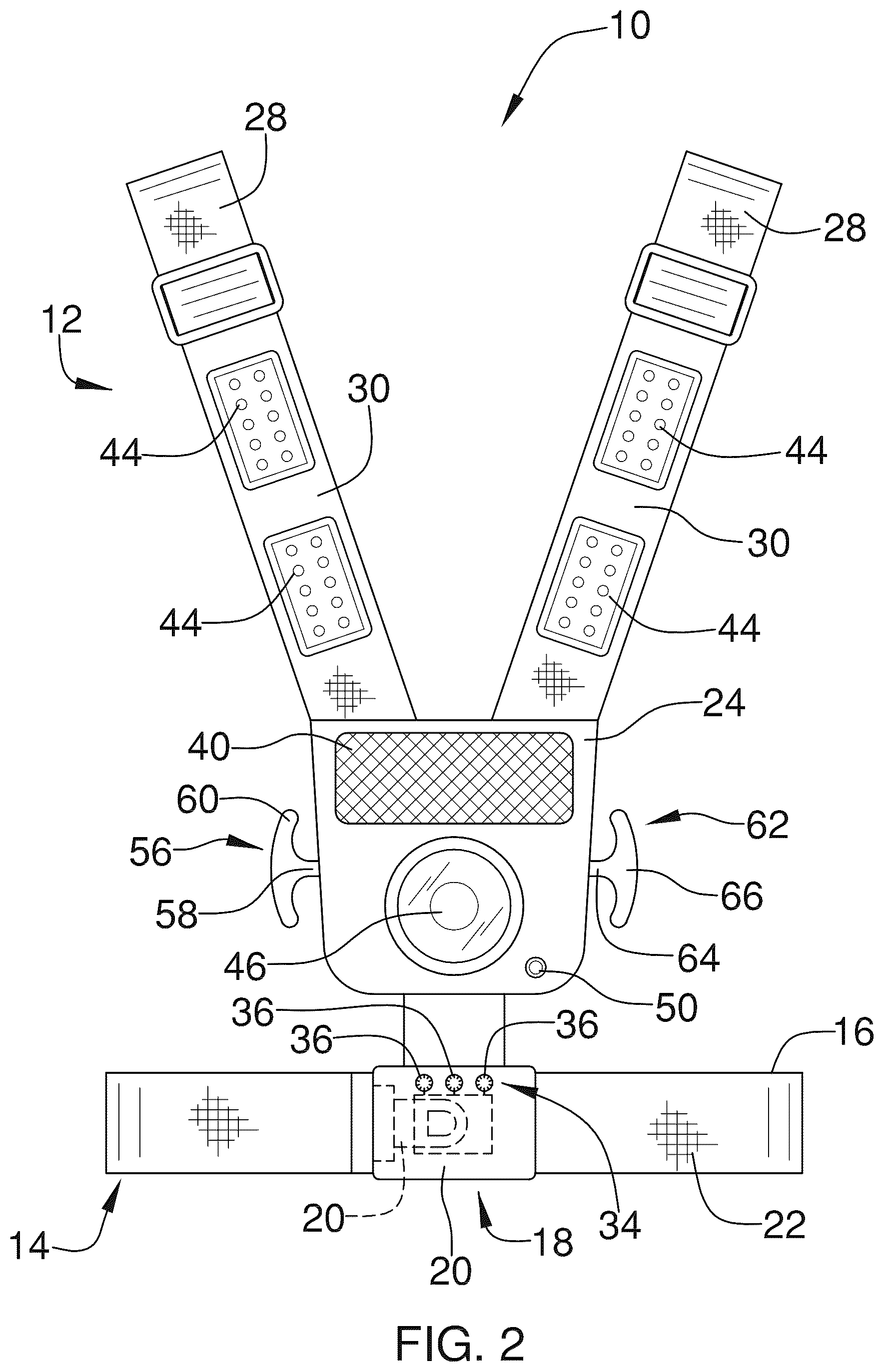 Patent US12602987 Figure 2 – Emergency alert garment
