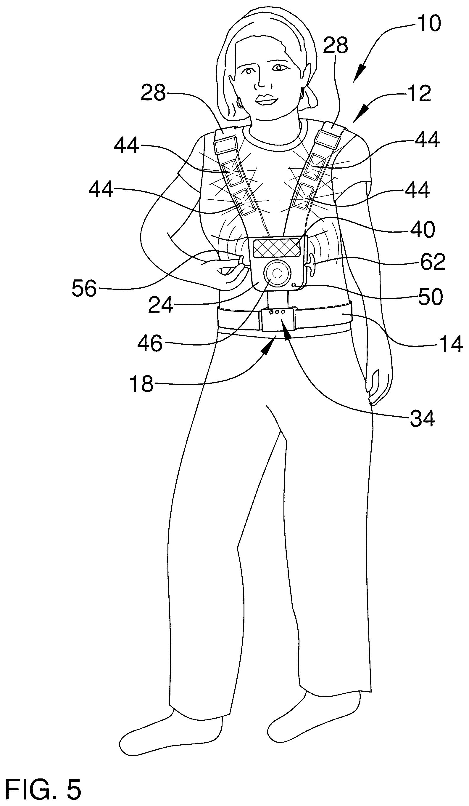 Patent US12602987 Figure 5 – Emergency alert garment