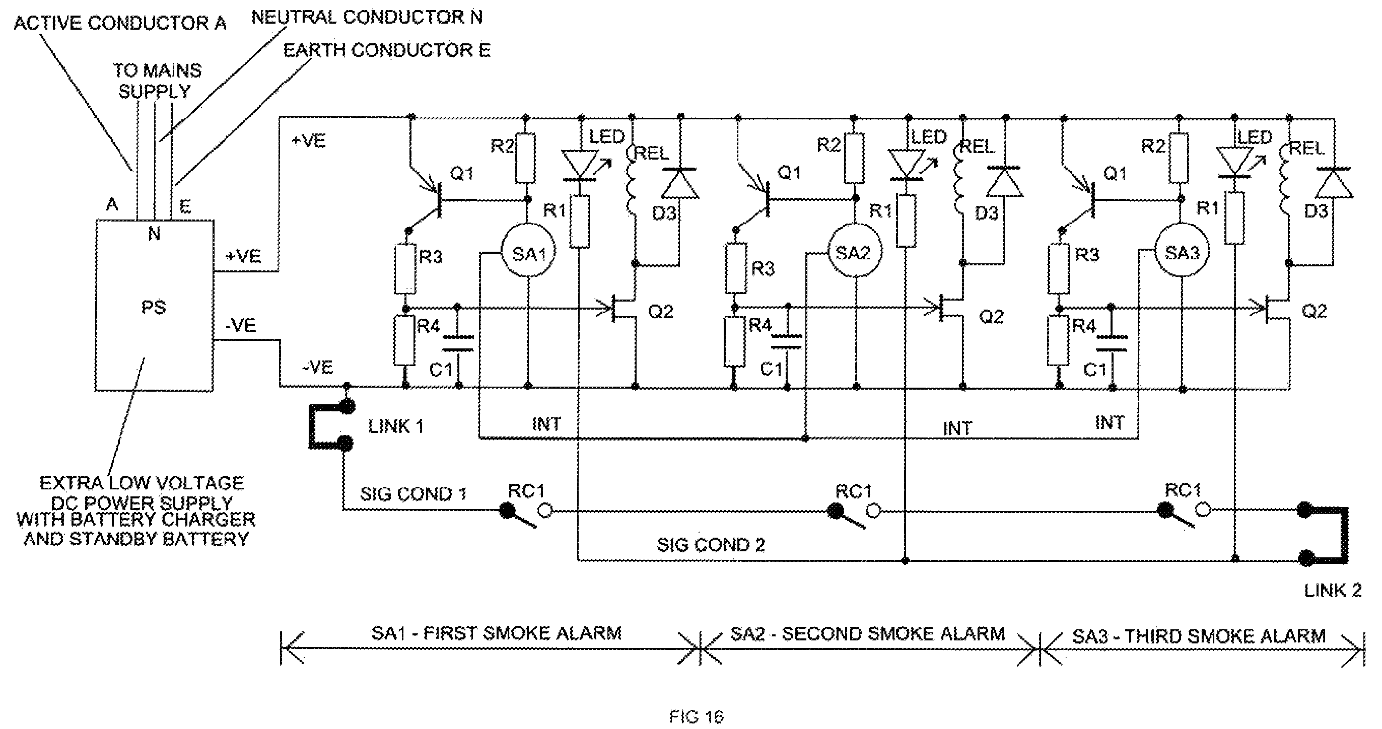 Patent US12602988 Figure 16 – Testing of detection and warning functions of interconnected smoke, heat and carbon monoxide alarms by single person