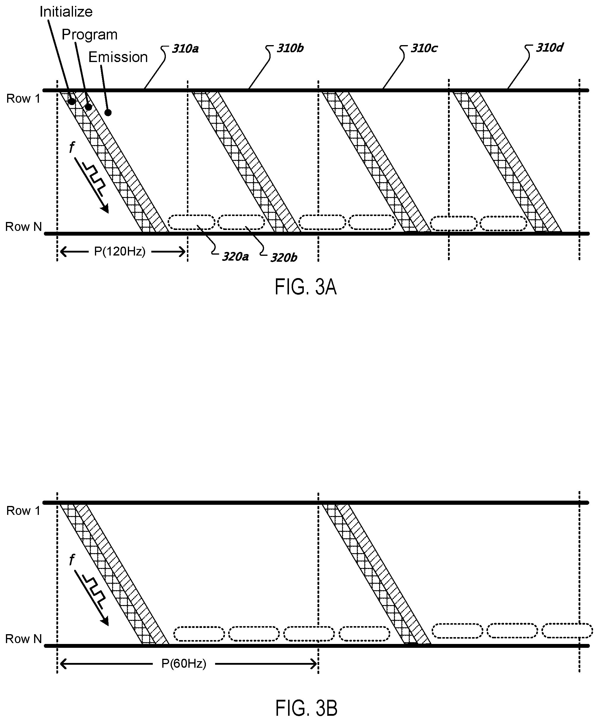 Patent US12603033 Figure 3 – Scanning image data to an array of pixels at an intermediate scan rate during a transition between different refresh rates