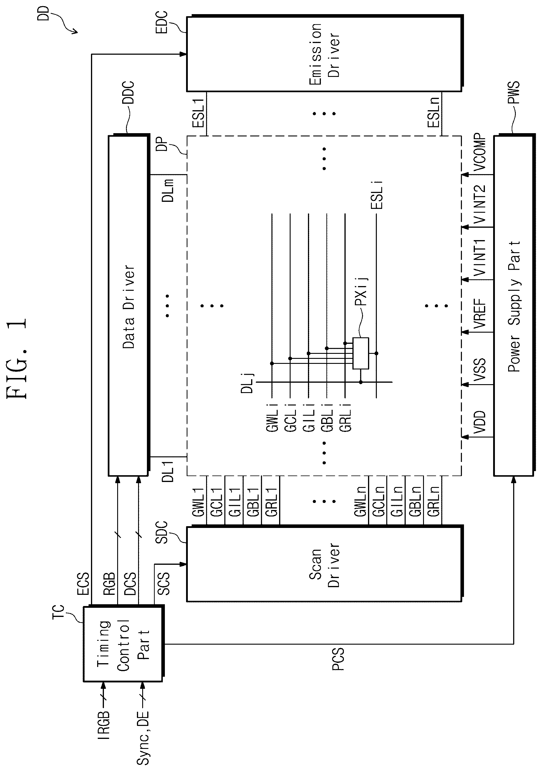 Patent US12603043 — Display panel having a plurality of light-emitting elements with separators — Figure 1