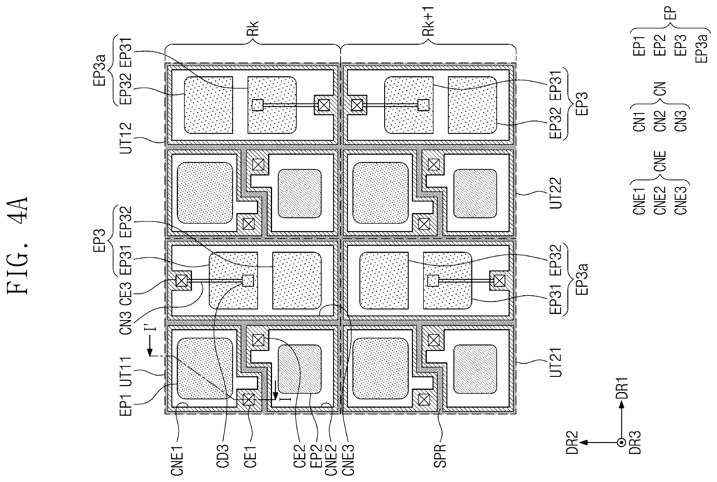 Patent US12603043 Figure 7 – Display panel having a plurality of light-emitting elements with separators