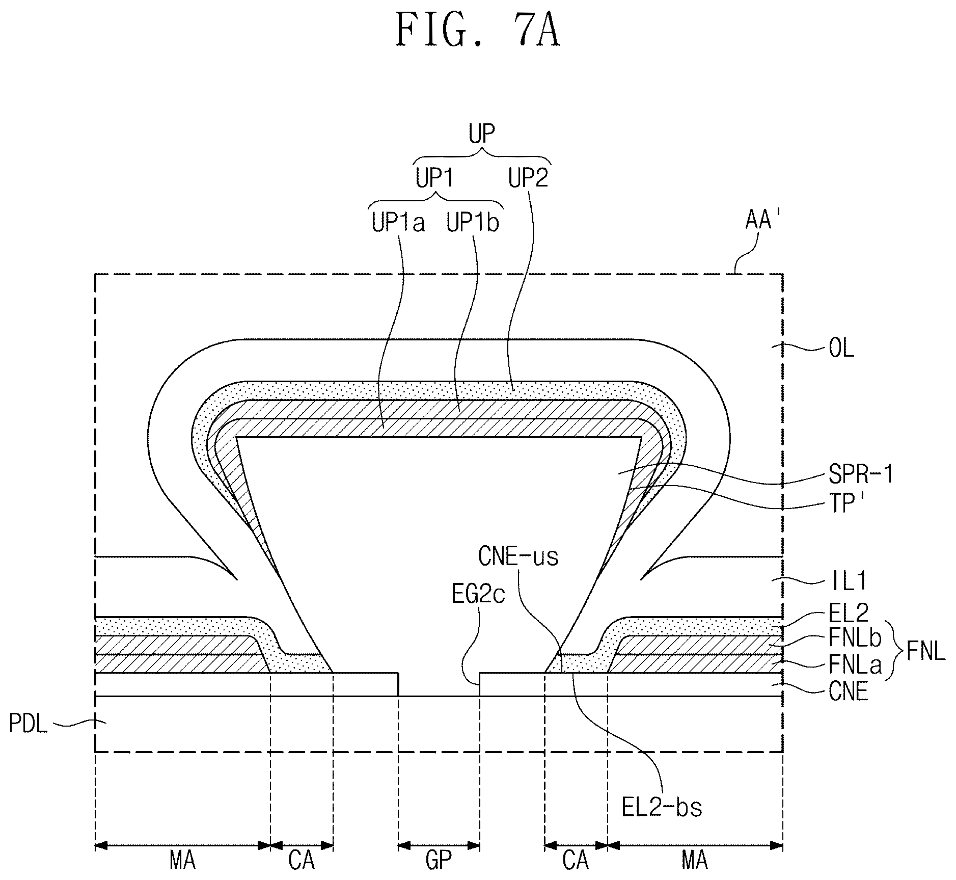 Patent US12603043 Figure 13 – Display panel having a plurality of light-emitting elements with separators