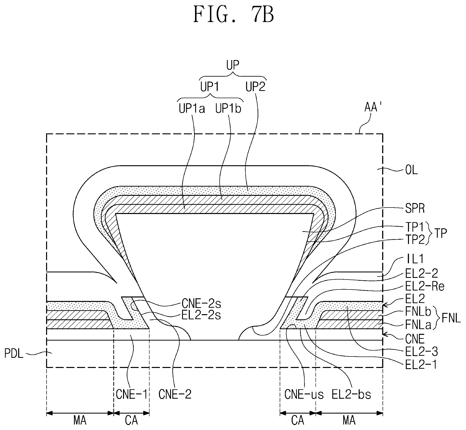 Patent US12603043 Figure 14 – Display panel having a plurality of light-emitting elements with separators
