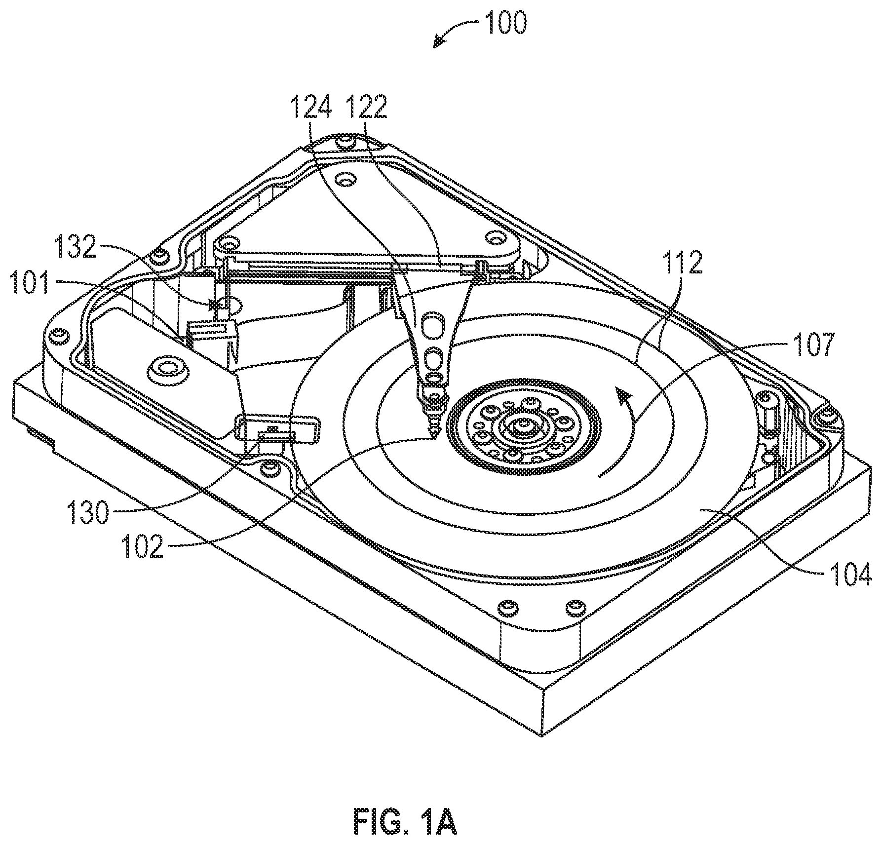 Patent US12603105 Figure 1 – Latch for zero/fixed skew data storage device