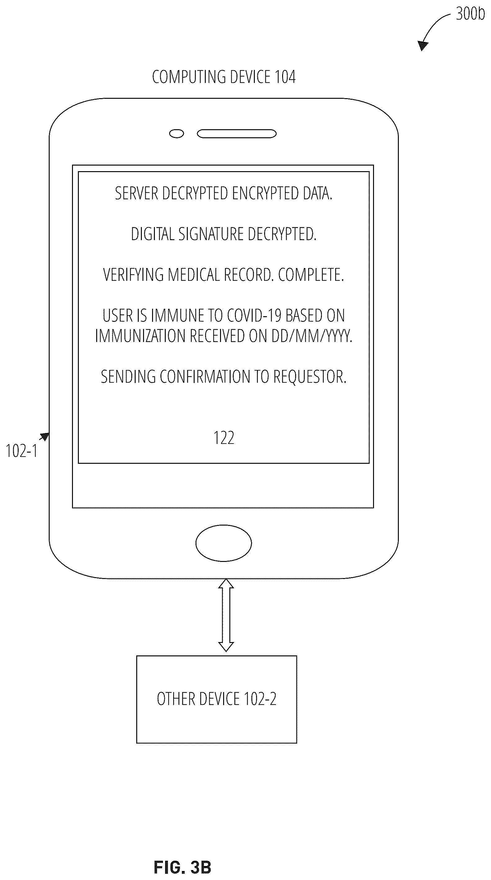 Patent US12603163 Figure 7 – Secure verification of medical status using a contactless card