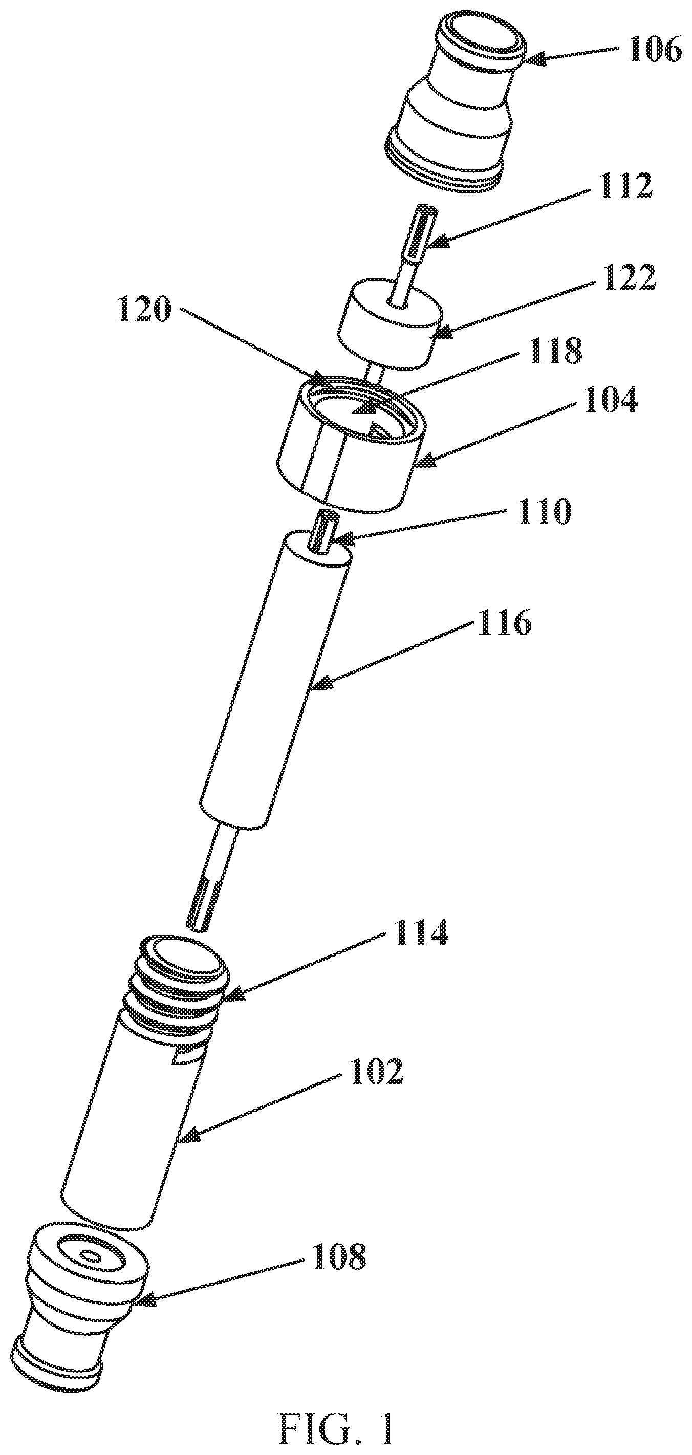 Patent US12603466 Figure 1 – Axially adjustable length radio frequency interconnect