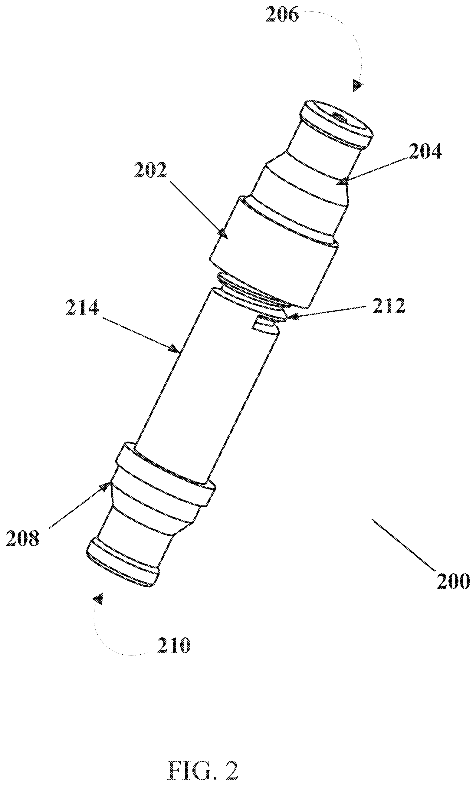 Patent US12603466 Figure 2 – Axially adjustable length radio frequency interconnect