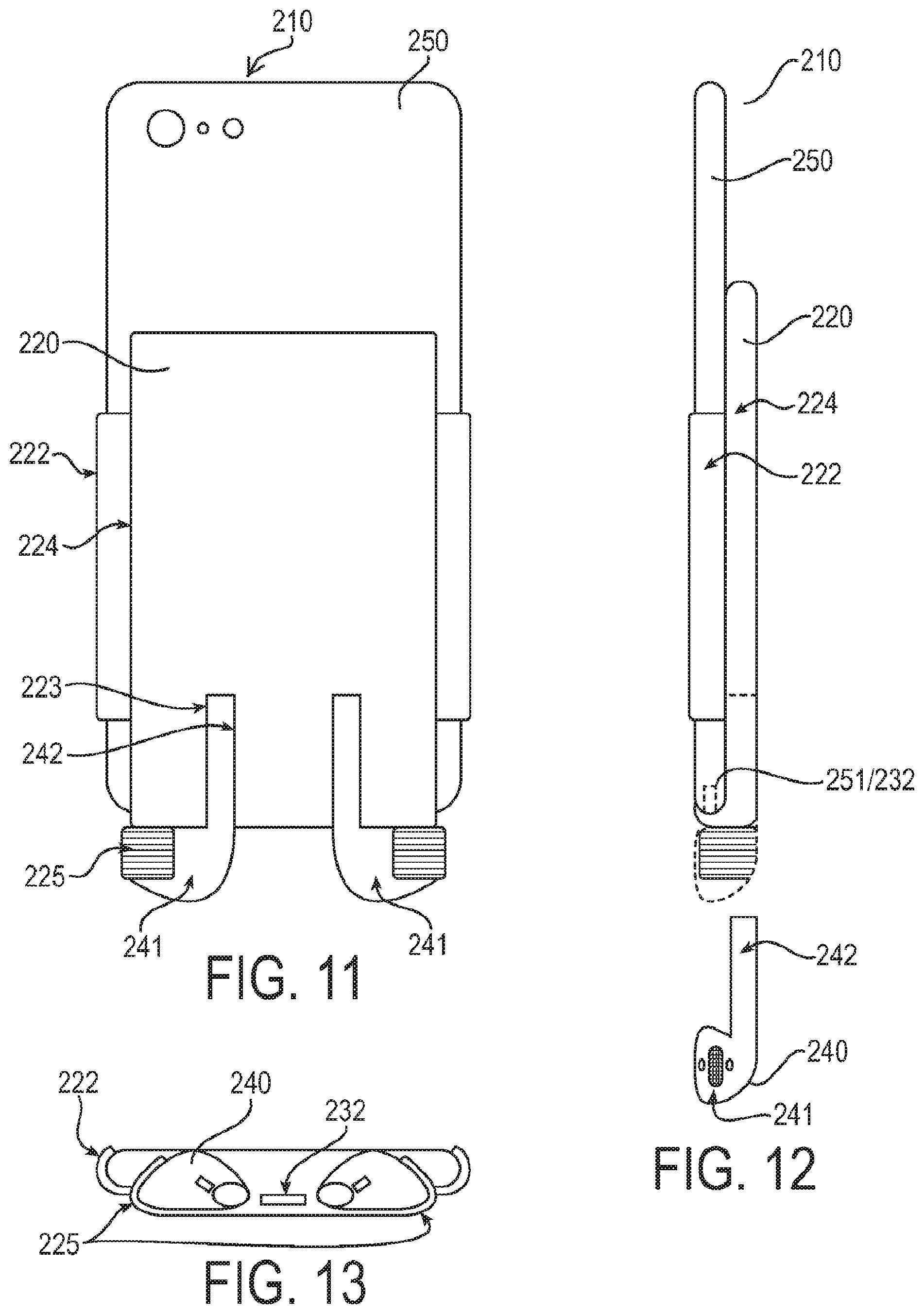 Patent US12610003 Figure 5 – Attachment module for coupling at least one wireless earphone with a mobile device