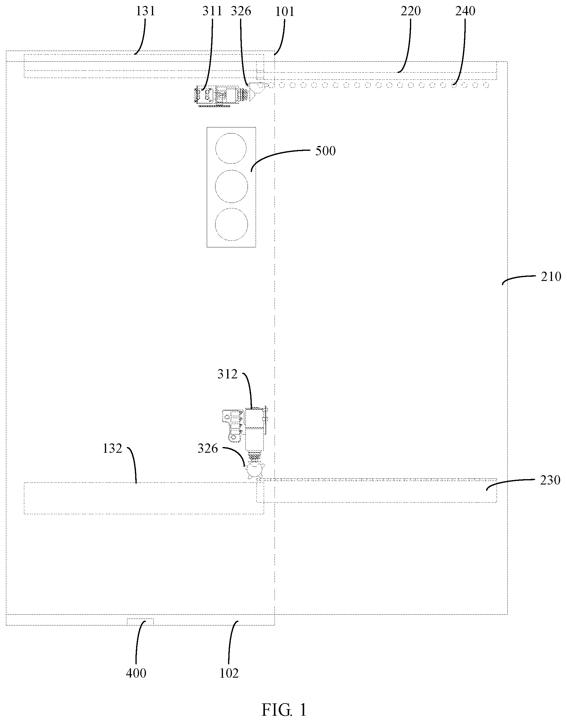 Patent US12610004 Figure 1 – Electronic device with slidable flexible display screen