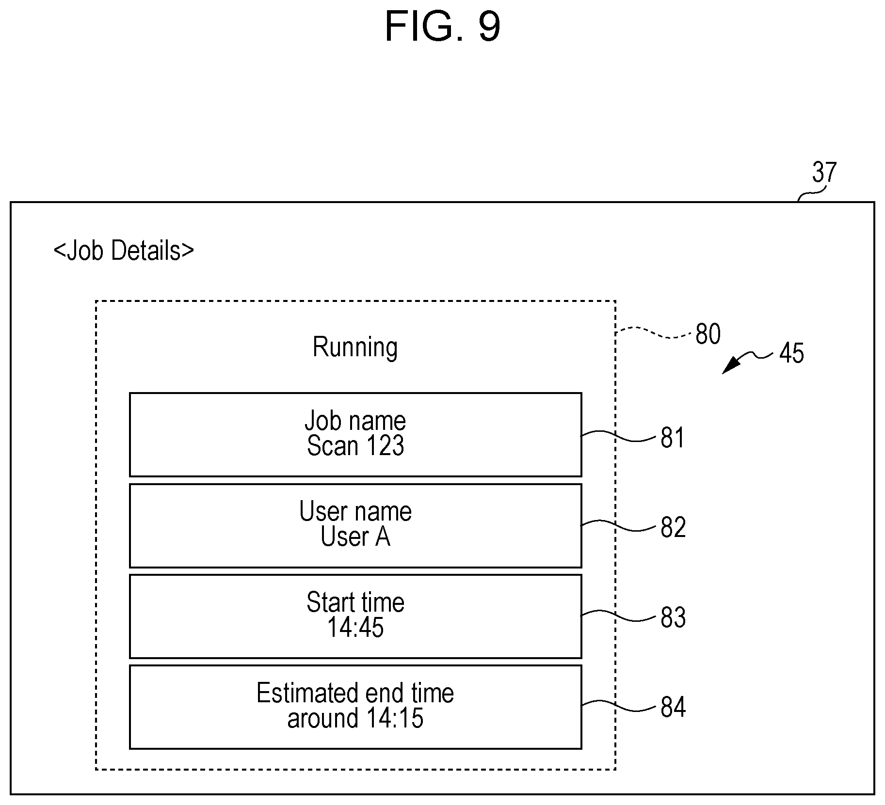 Patent US12610014 Figure 9 – Image processing apparatus with predictive time display and interactive configuration