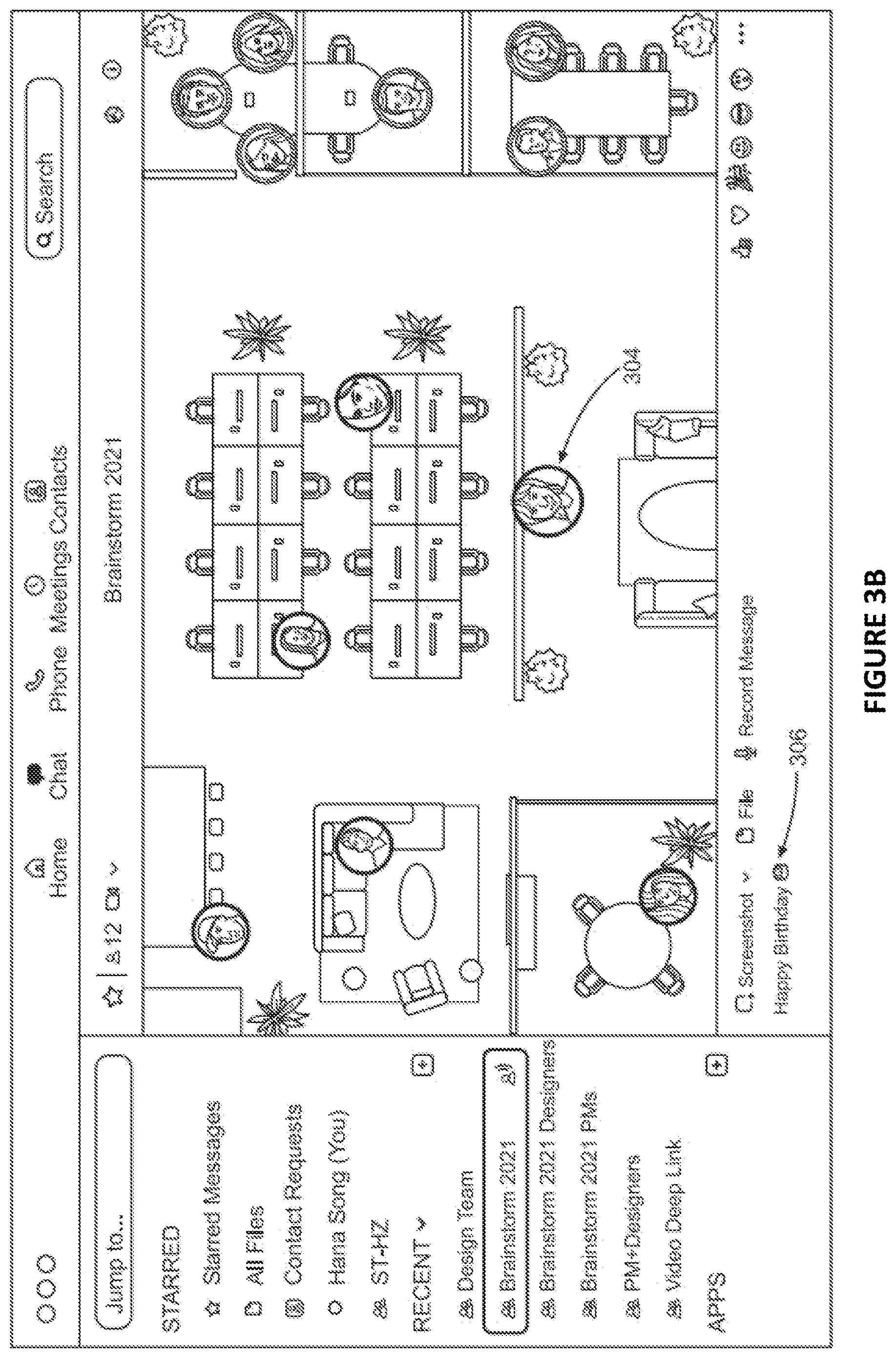 Patent US12610024 Figure 5 – Dynamic background selection in a chat interface
