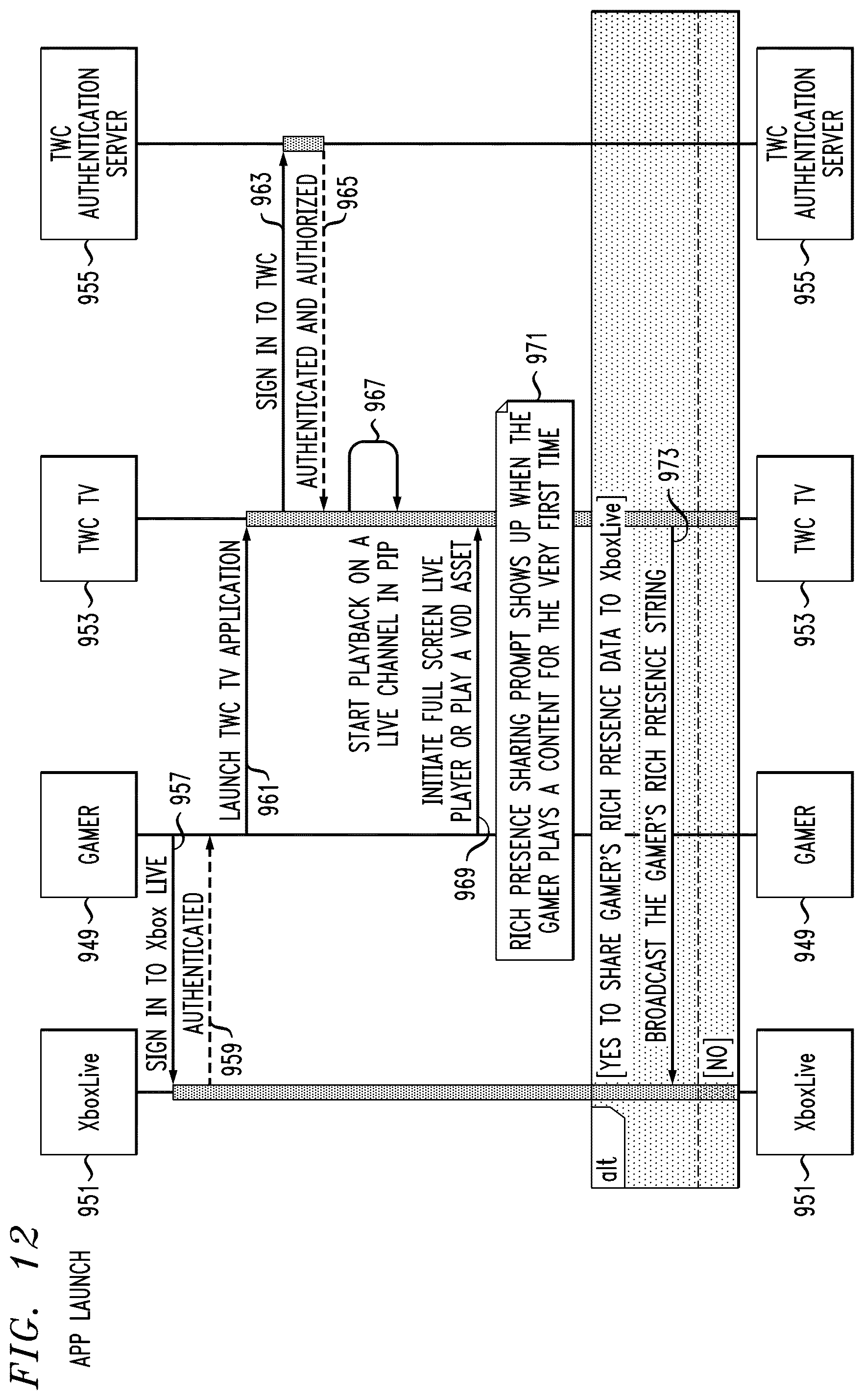 Patent US12610104 Figure 12 – User interface with content filtering and/or social networking integration