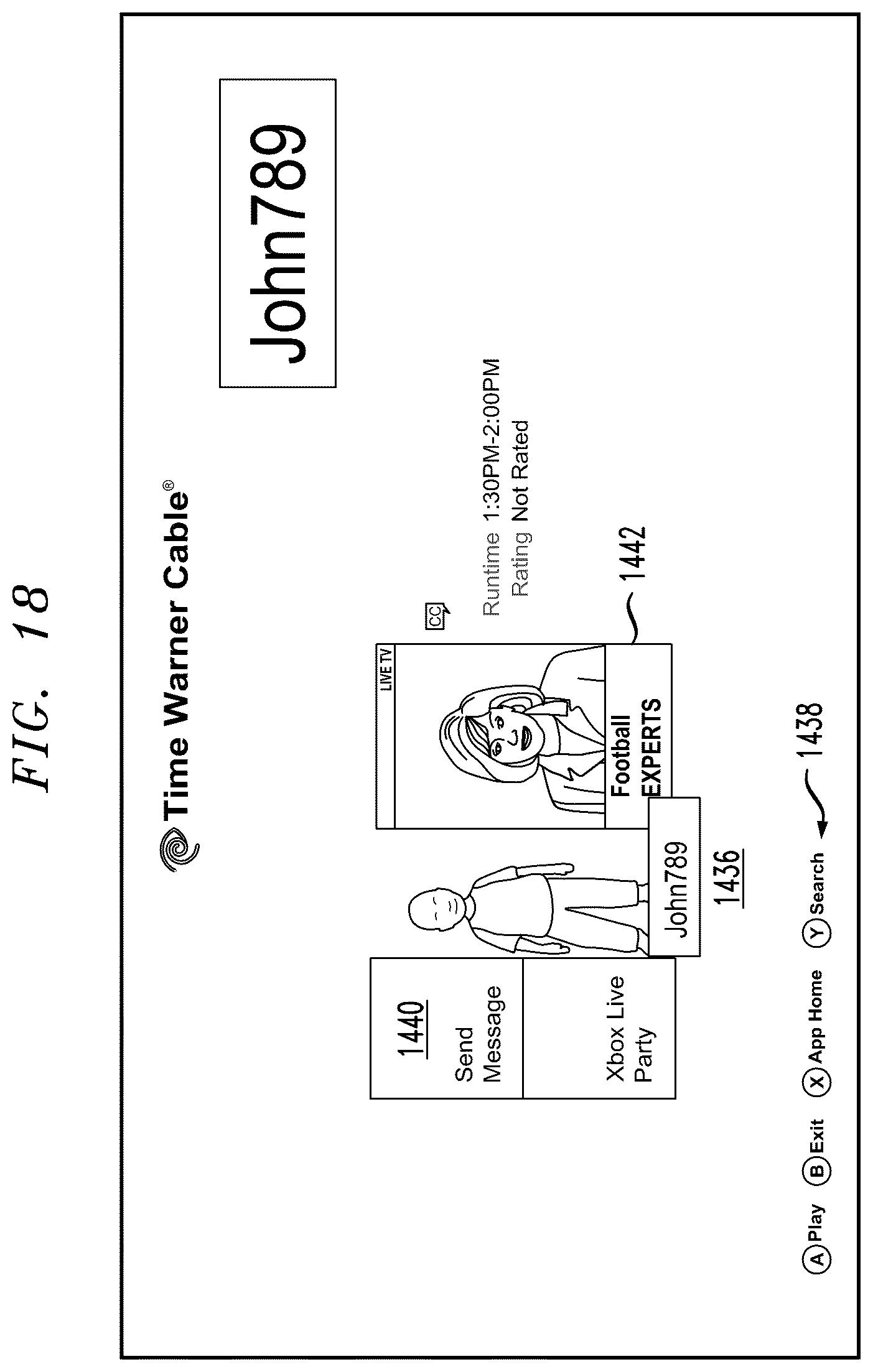 Patent US12610104 Figure 18 – User interface with content filtering and/or social networking integration