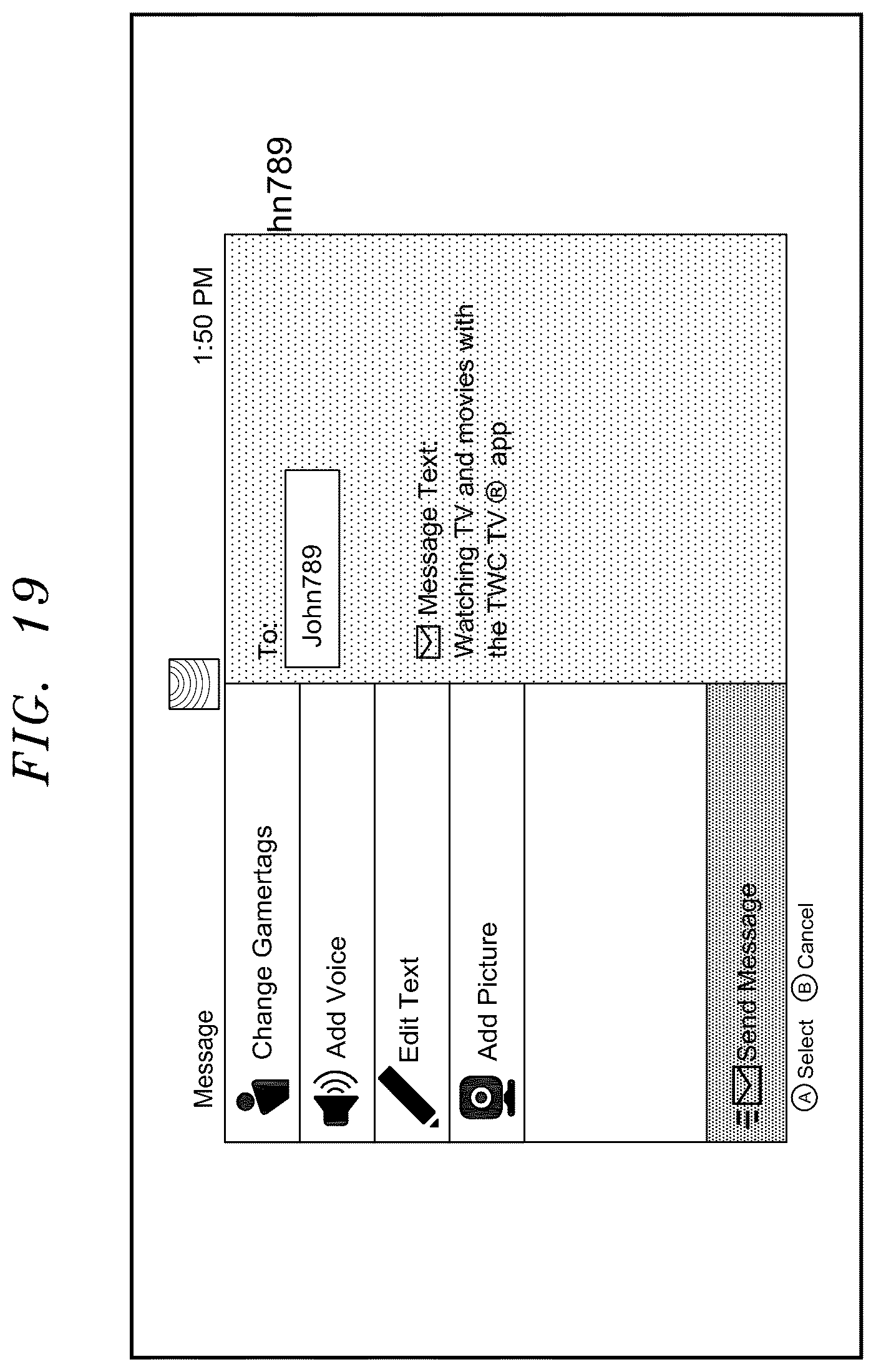 Patent US12610104 Figure 19 – User interface with content filtering and/or social networking integration