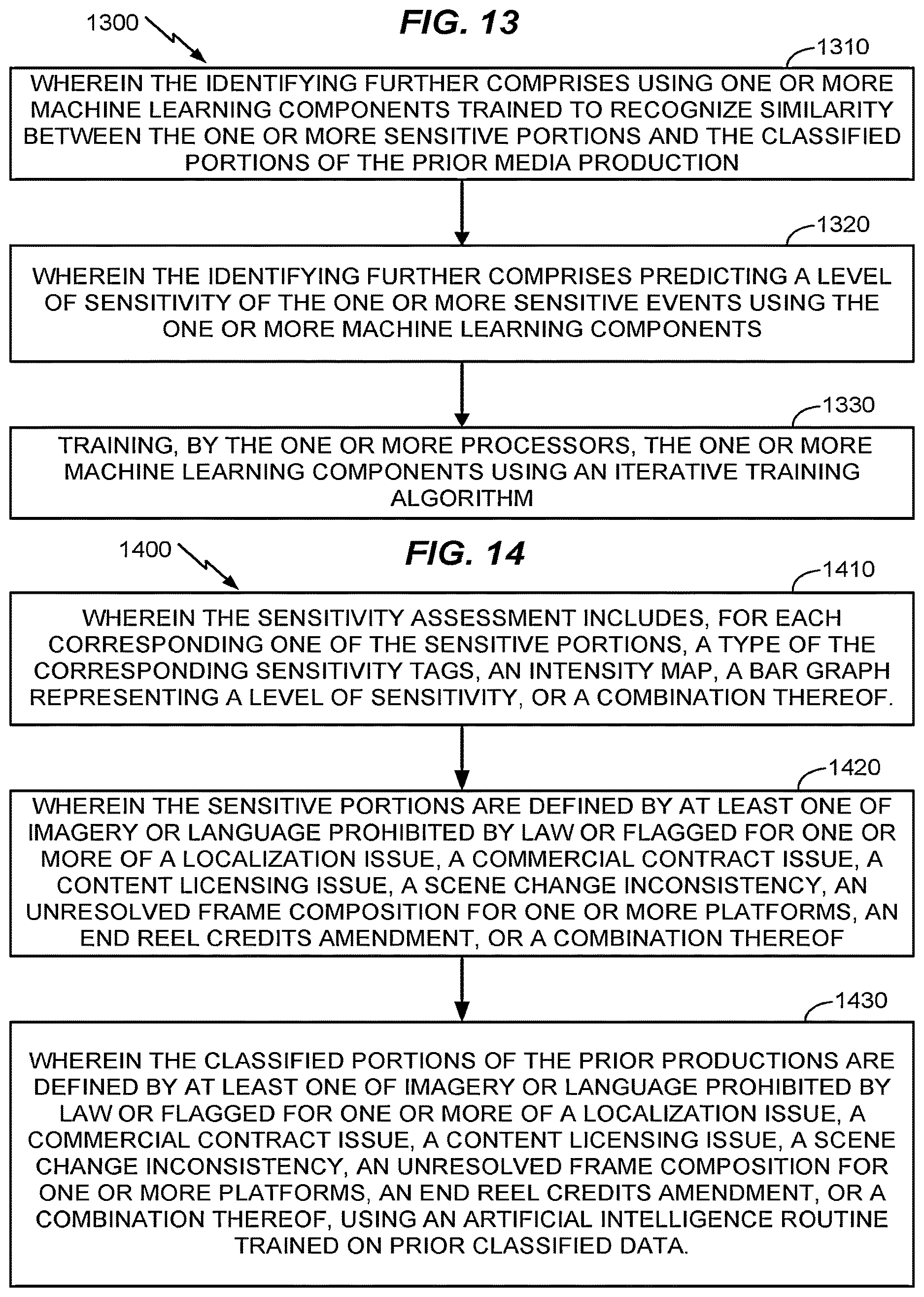 Patent US12610106 Figure 16 – Sensitivity assessment for media production using artificial intelligence
